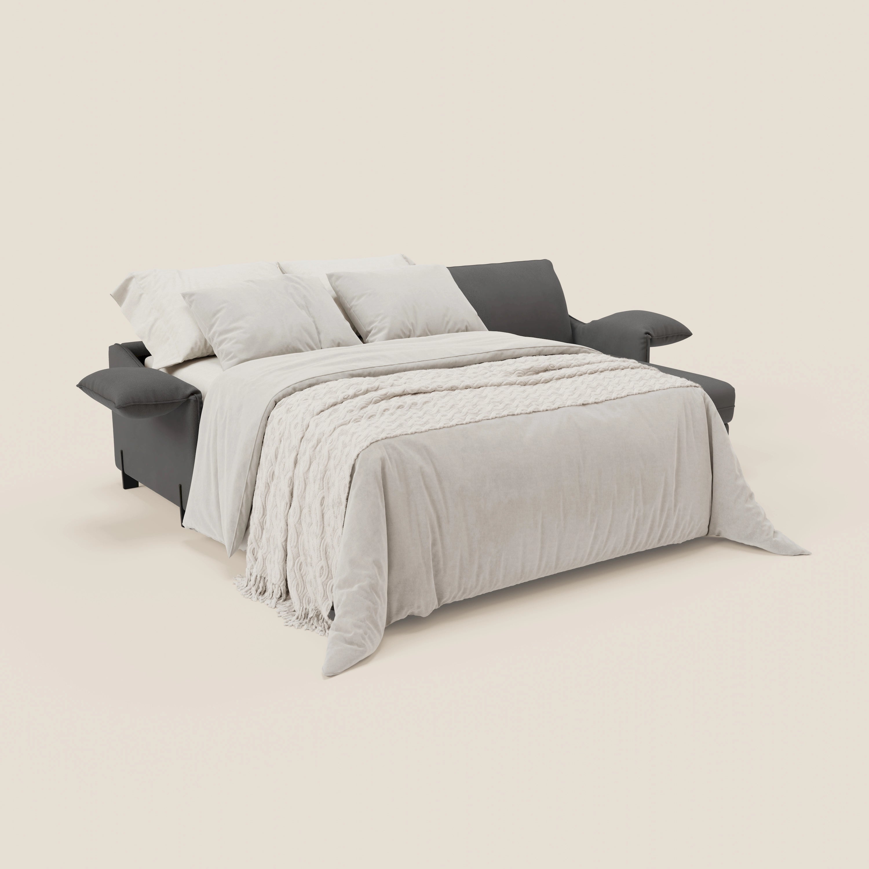 Primula divano letto angolare con materasso H18 cm - penisola contenitore in tessuto smacchiabile T05 - divitt.sbs