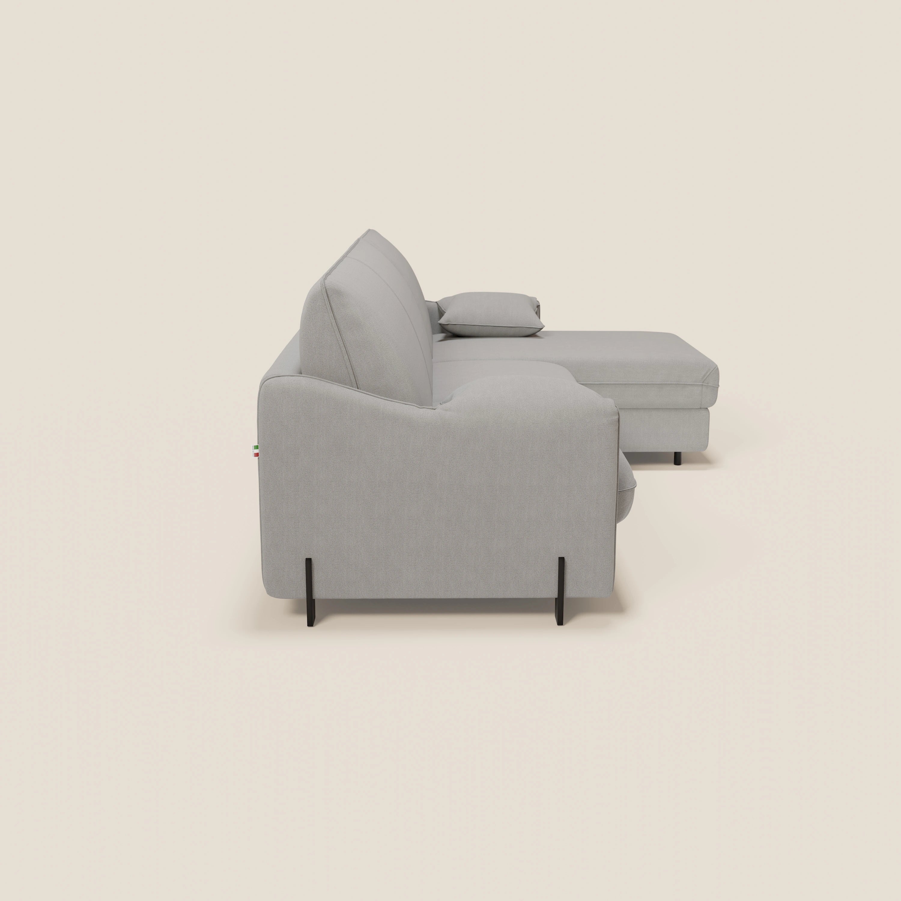 Primula divano letto angolare con materasso H18 cm - penisola contenitore in tessuto smacchiabile T05 - divitt.sbs