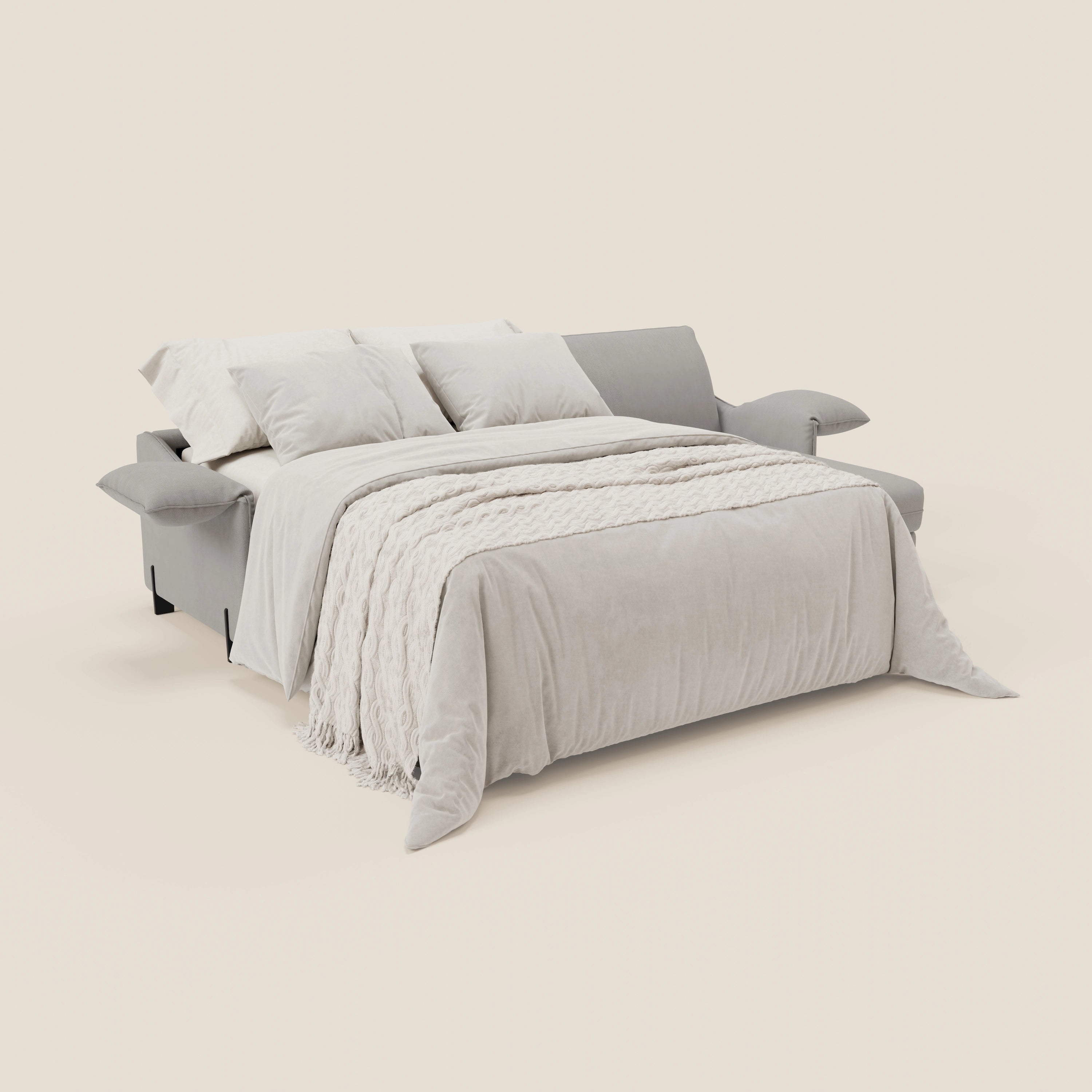 Primula divano letto angolare con materasso H18 cm - penisola contenitore in tessuto smacchiabile T05 - divitt.sbs