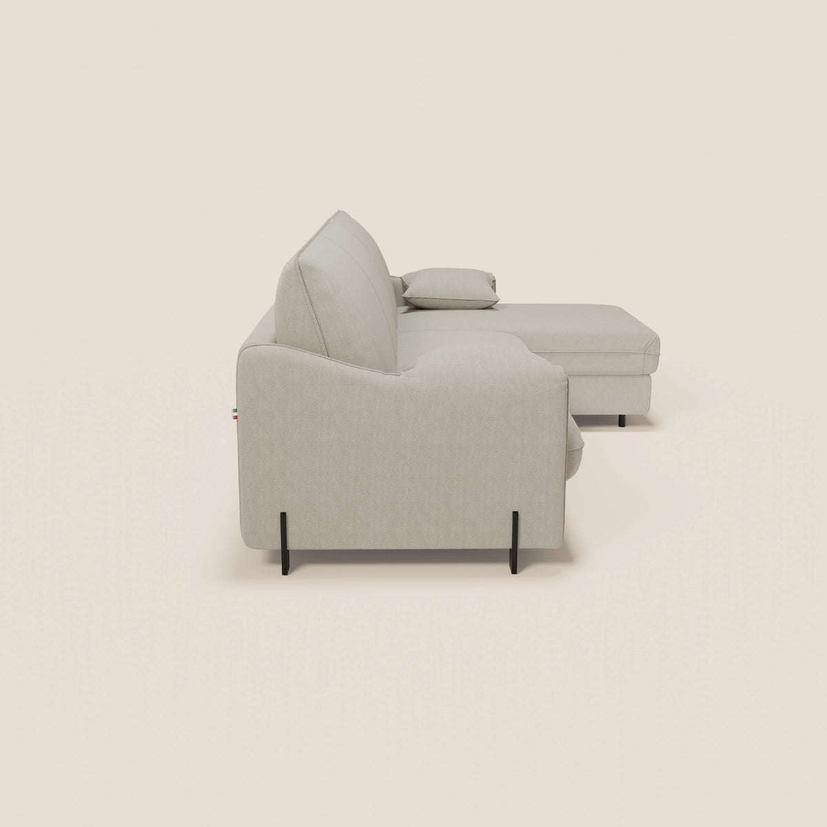 Primula divano letto angolare con materasso H18 cm - penisola contenitore in tessuto smacchiabile T05 - divitt.sbs
