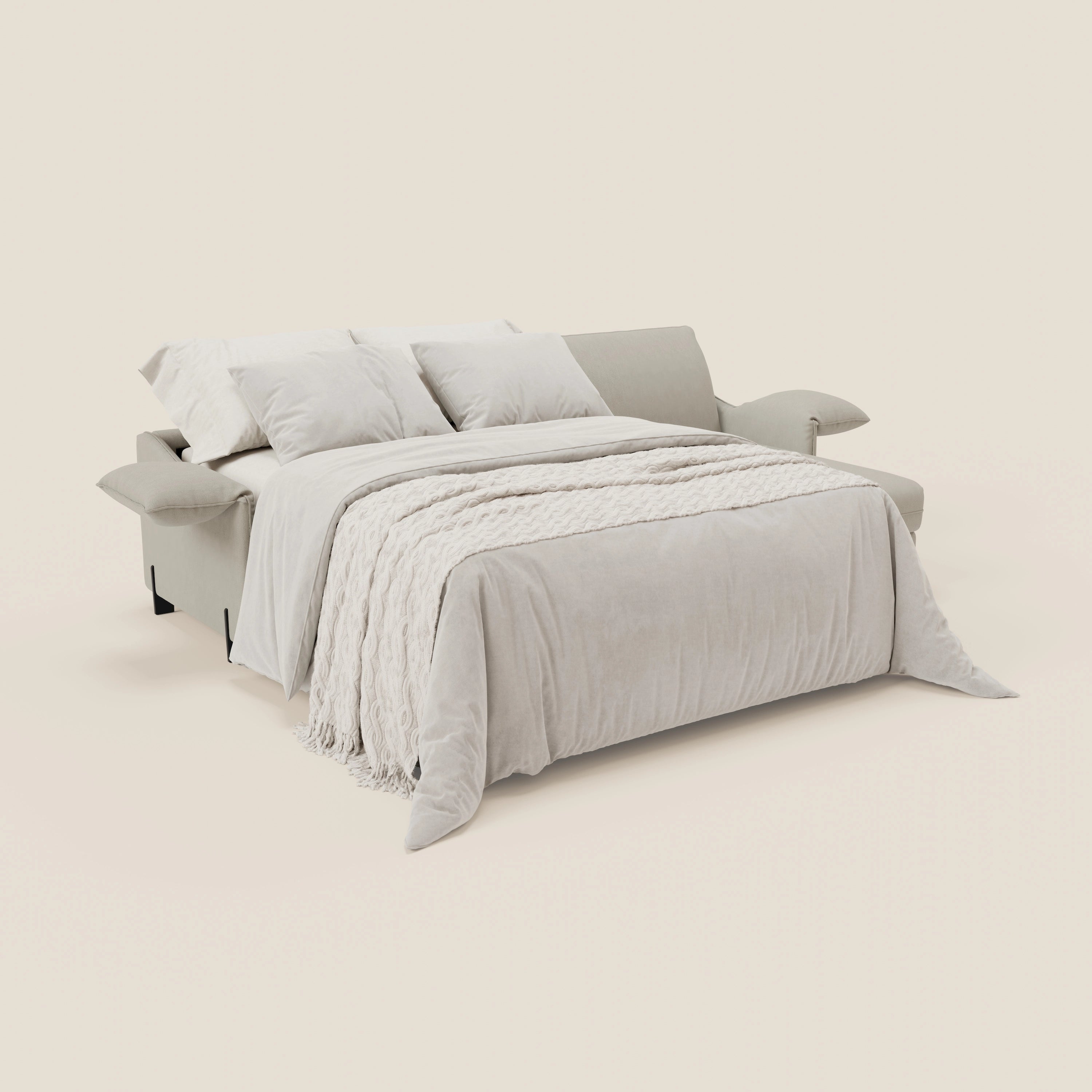 Primula divano letto angolare con materasso H18 cm - penisola contenitore in tessuto smacchiabile T05 - divitt.sbs