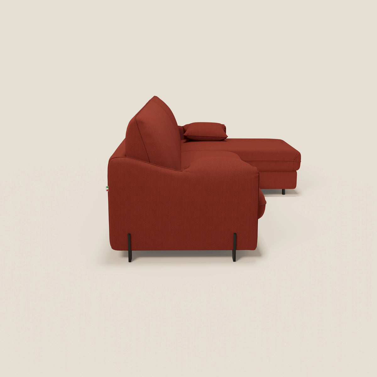 Primula divano letto angolare con materasso H18 cm - penisola contenitore in tessuto smacchiabile T05 - divitt.sbs