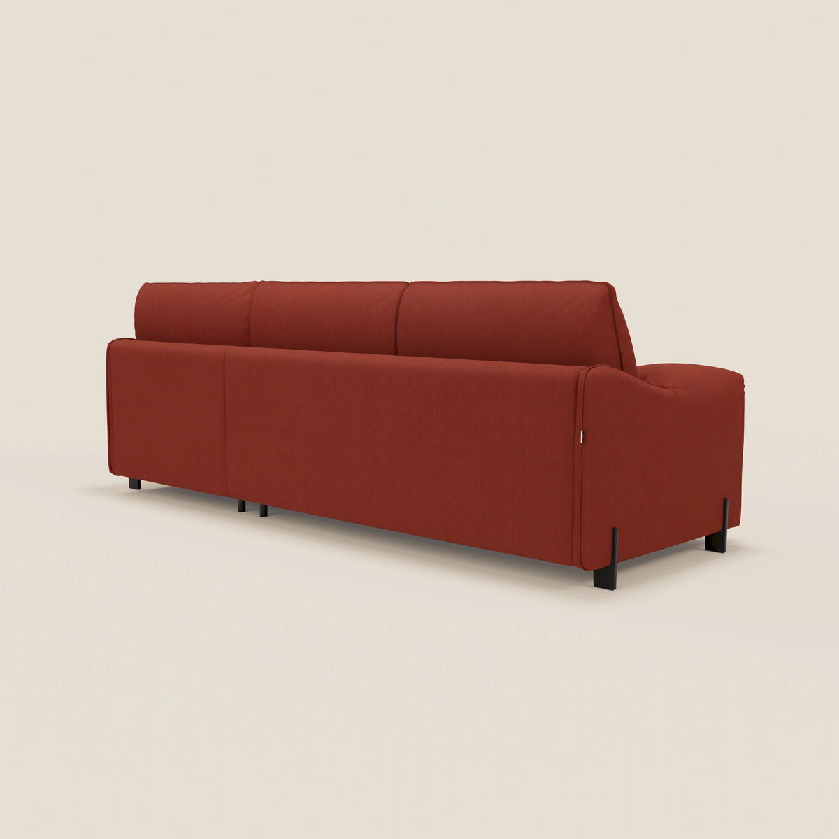 Primula divano letto angolare con materasso H18 cm - penisola contenitore in tessuto smacchiabile T05 - divitt.sbs
