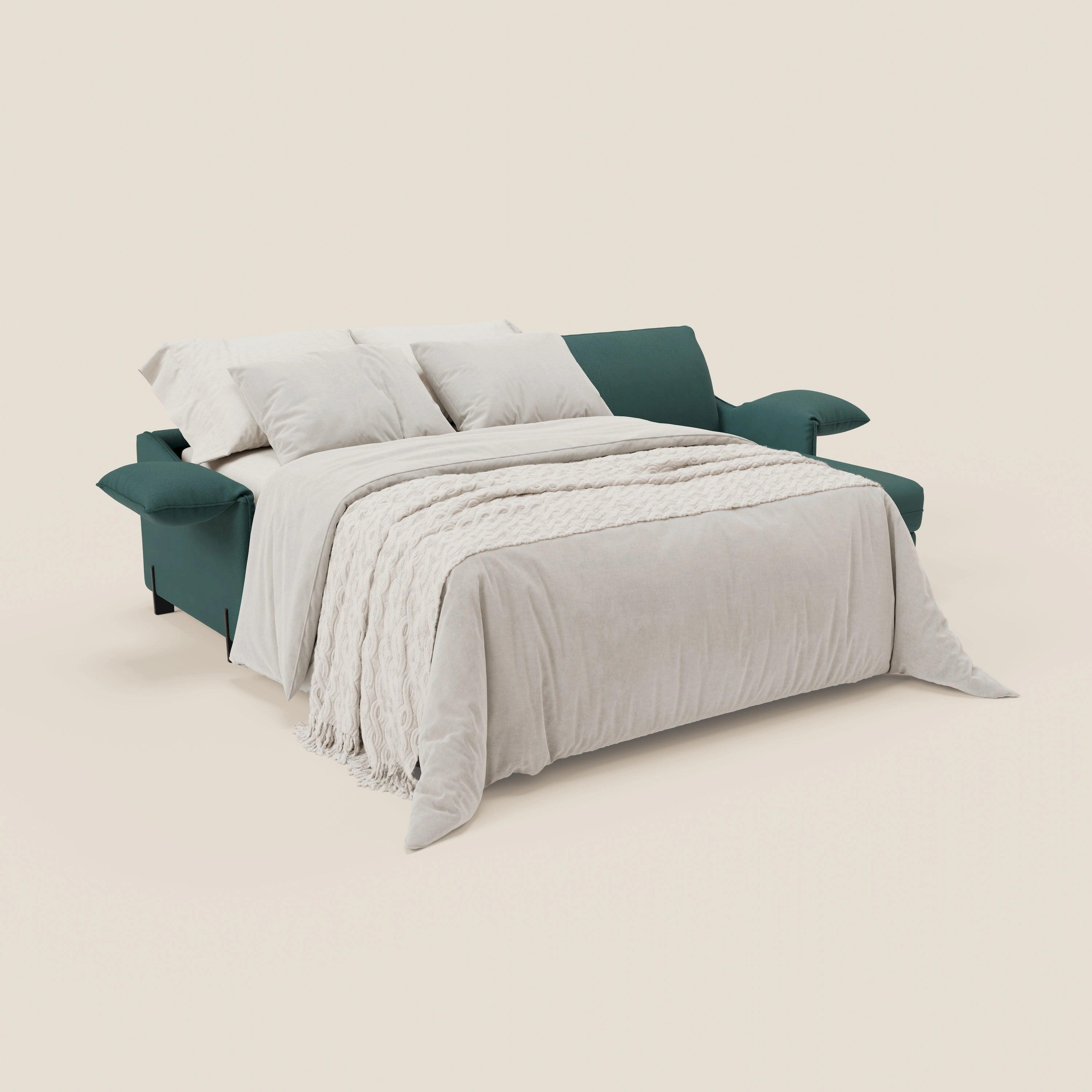 Primula divano letto angolare con materasso H18 cm - penisola contenitore in tessuto smacchiabile T05 - divitt.sbs