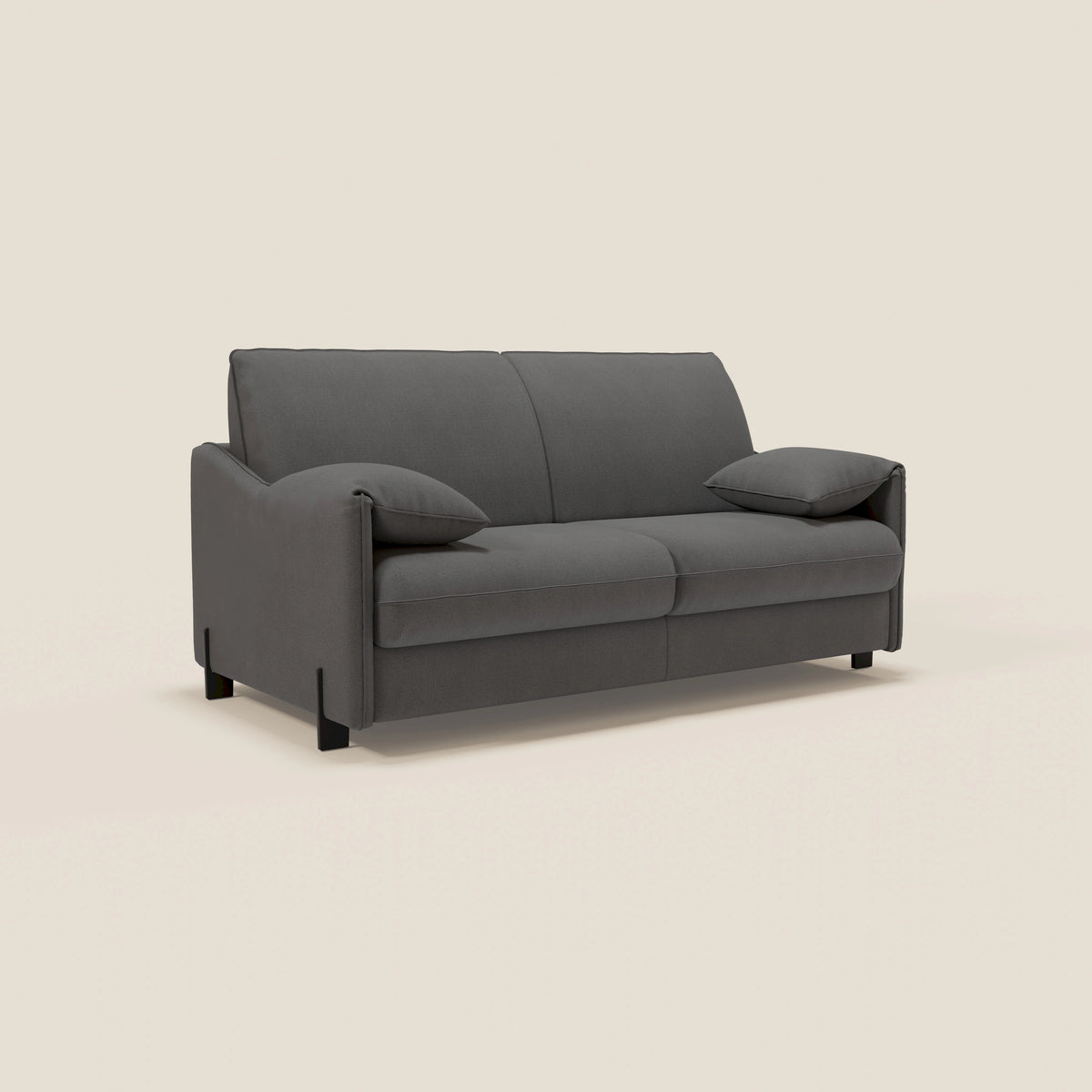 Primula divano letto con materasso alto 18 cm - braccioli mobili e tessuto smacchiabile T05 - divitt.sbs