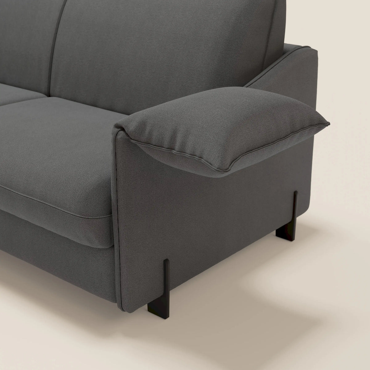 Primula divano letto con materasso alto 18 cm - braccioli mobili e tessuto smacchiabile T05 - divitt.sbs
