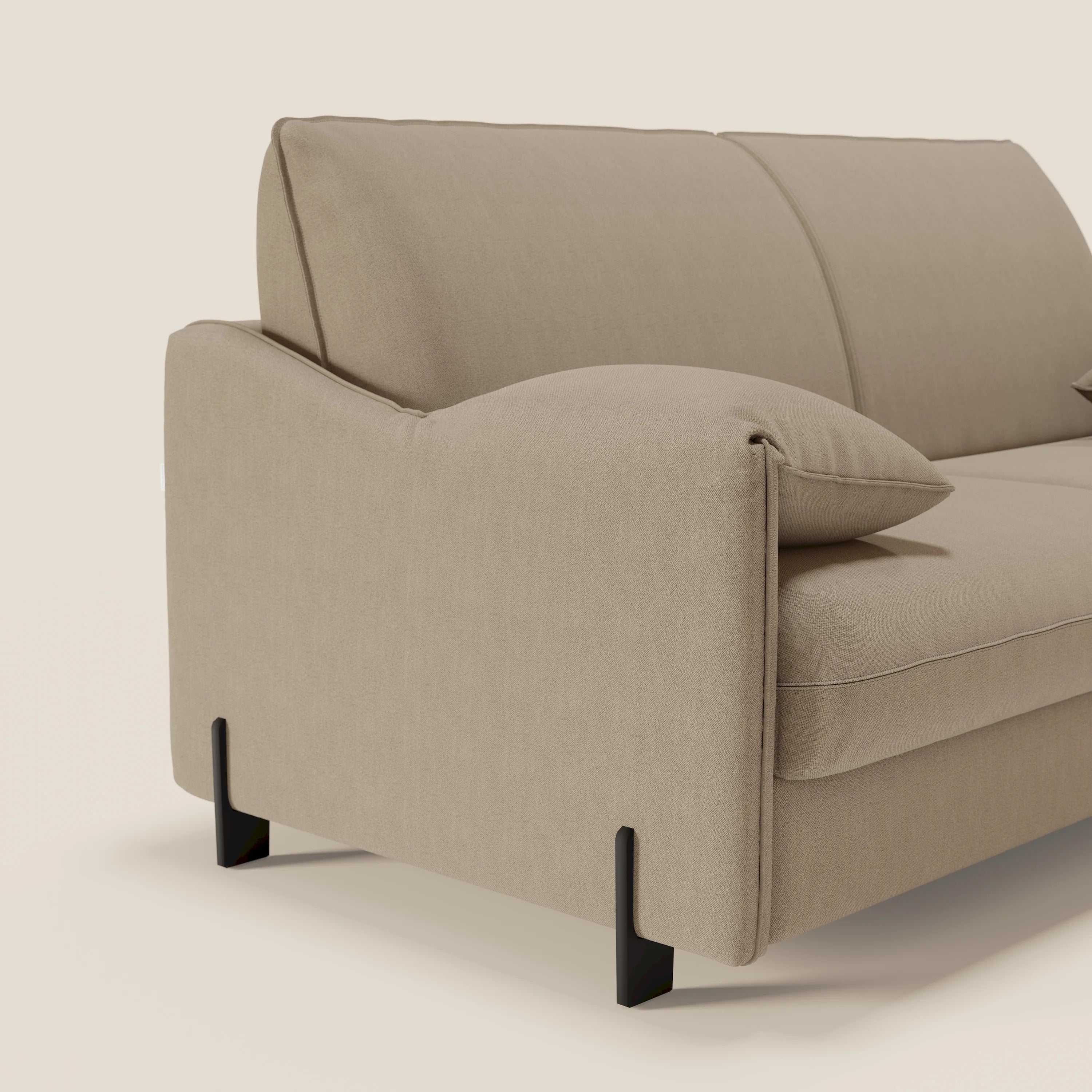 Primula divano letto con materasso alto 18 cm - braccioli mobili e tessuto smacchiabile T05 - divitt.sbs