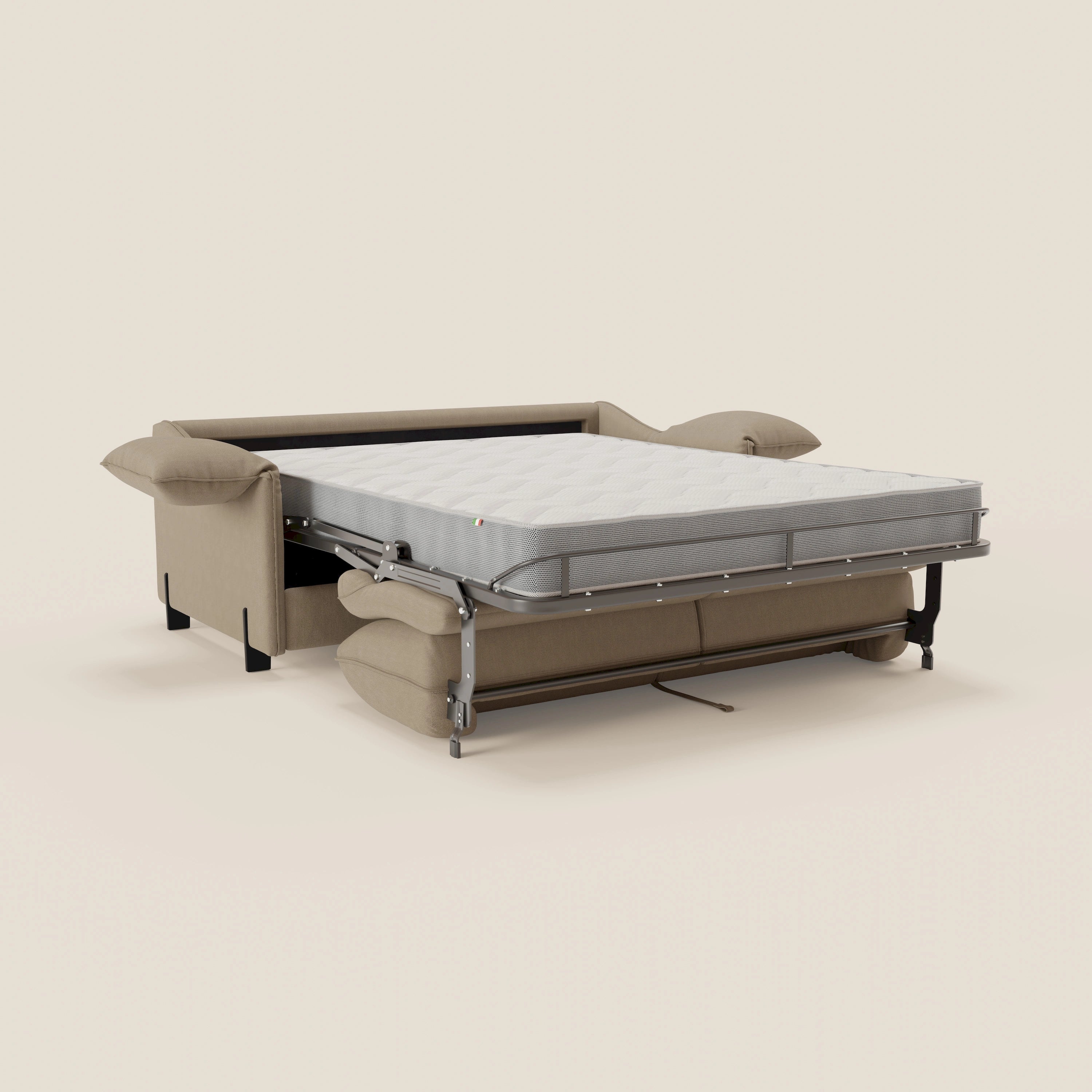 Primula divano letto con materasso alto 18 cm - braccioli mobili e tessuto smacchiabile T05 - divitt.sbs