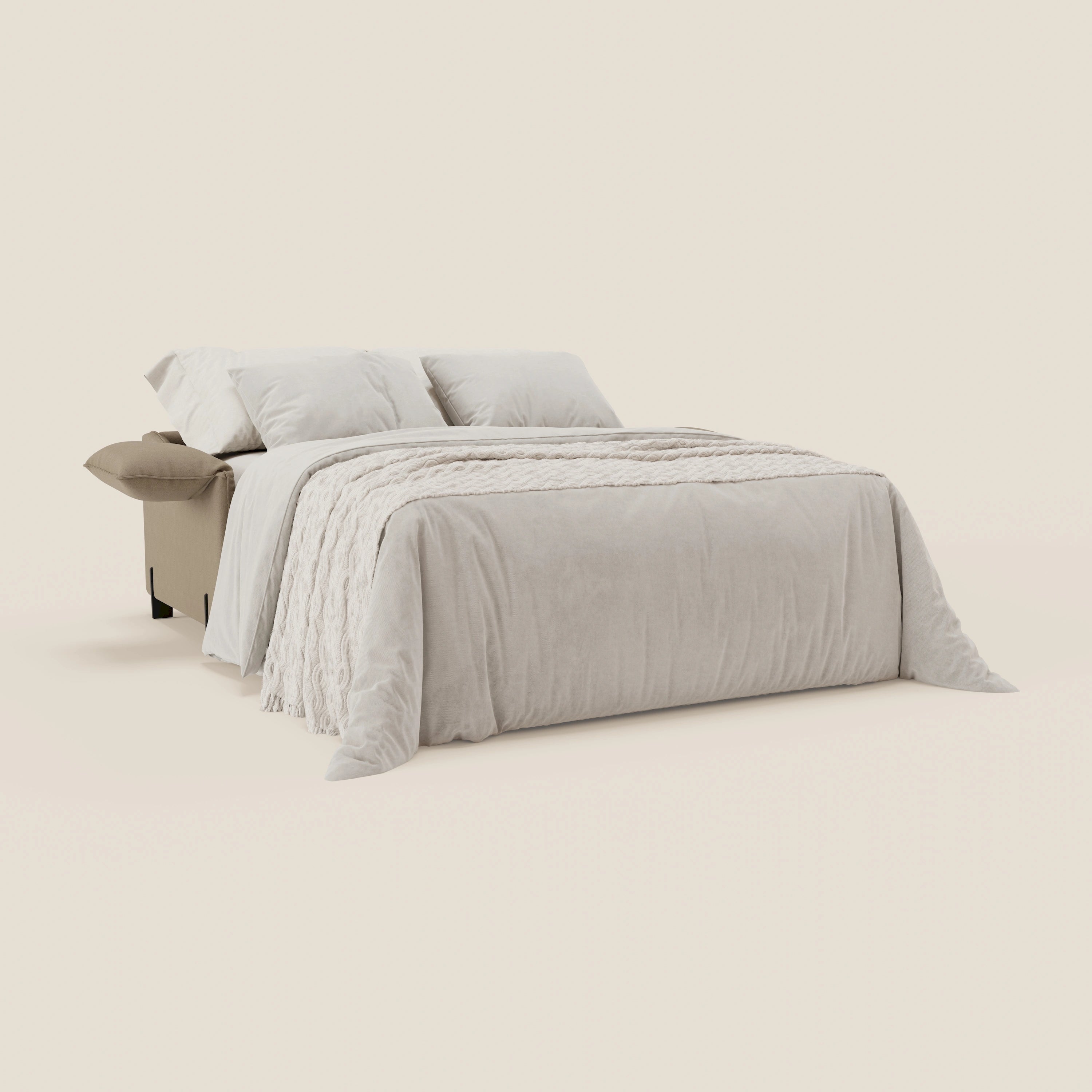 Primula divano letto con materasso alto 18 cm - braccioli mobili e tessuto smacchiabile T05 - divitt.sbs