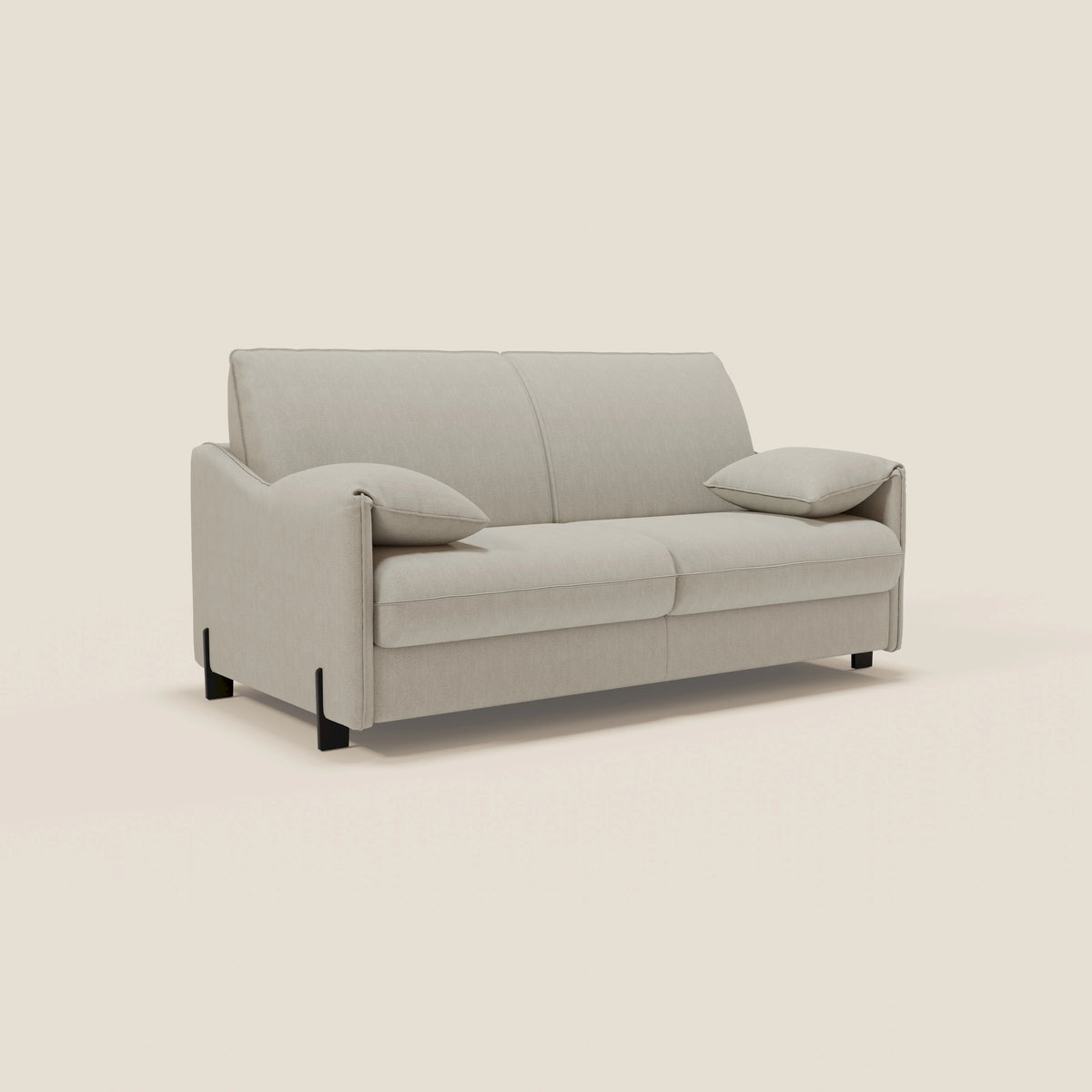 Primula divano letto con materasso alto 18 cm - braccioli mobili e tessuto smacchiabile T05 - divitt.sbs