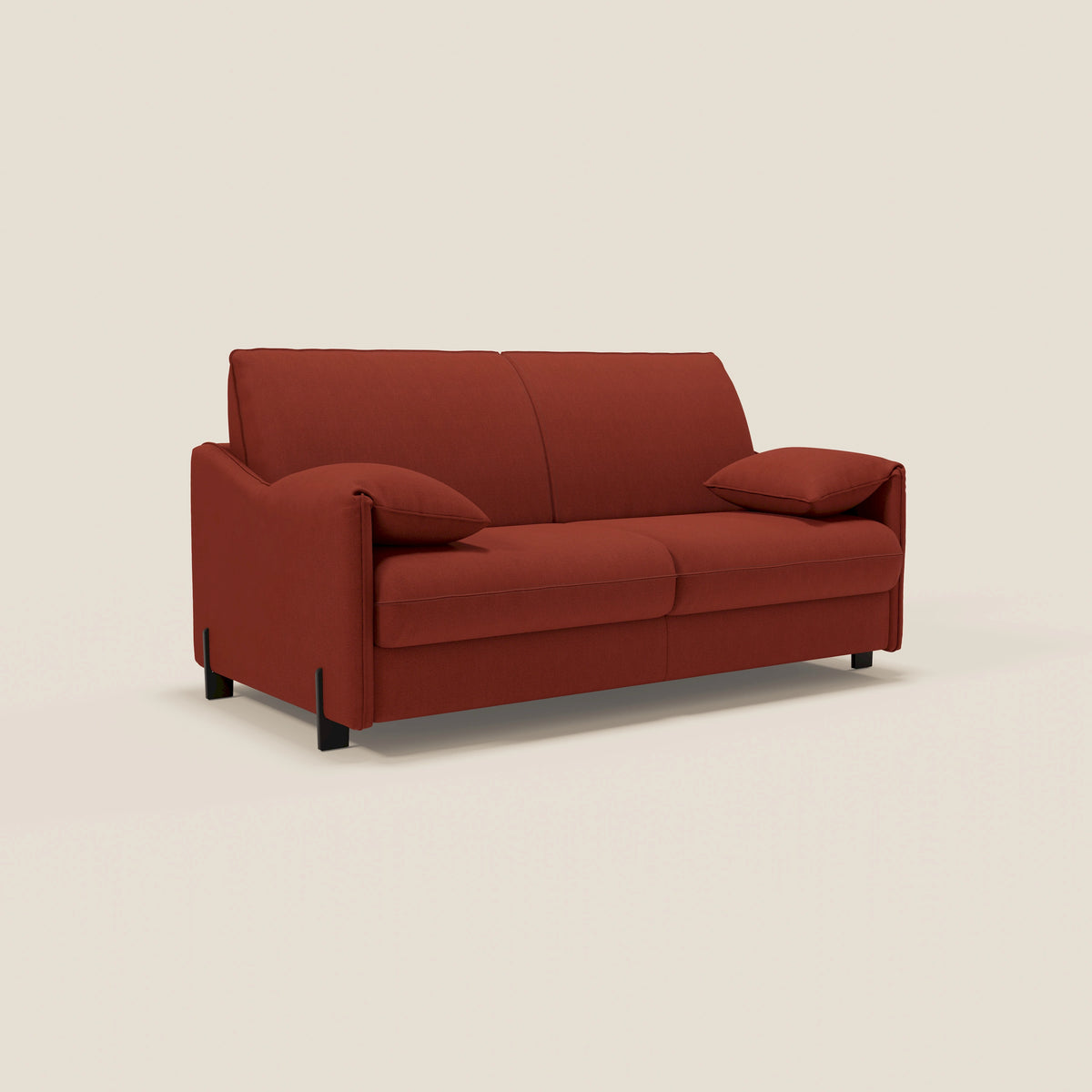 Primula divano letto con materasso alto 18 cm - braccioli mobili e tessuto smacchiabile T05 - divitt.sbs