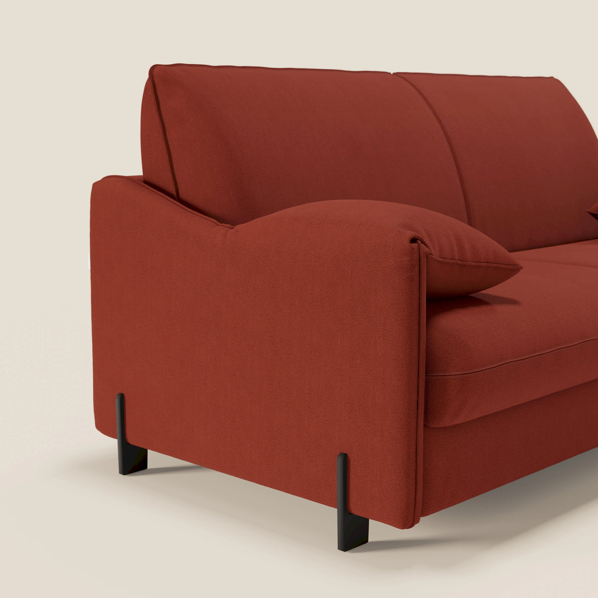 Primula divano letto con materasso alto 18 cm - braccioli mobili e tessuto smacchiabile T05 - divitt.sbs