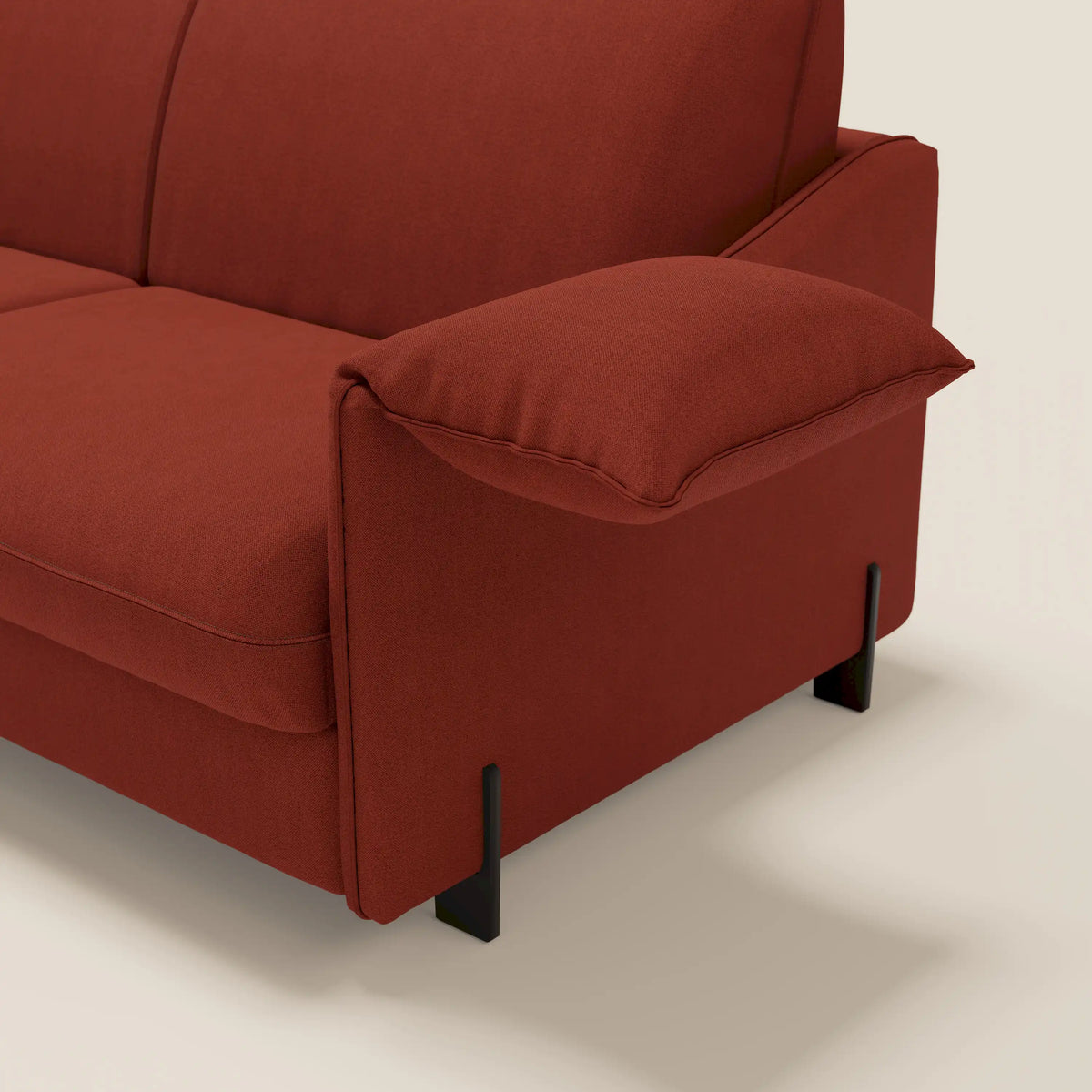 Primula divano letto con materasso alto 18 cm - braccioli mobili e tessuto smacchiabile T05 - divitt.sbs