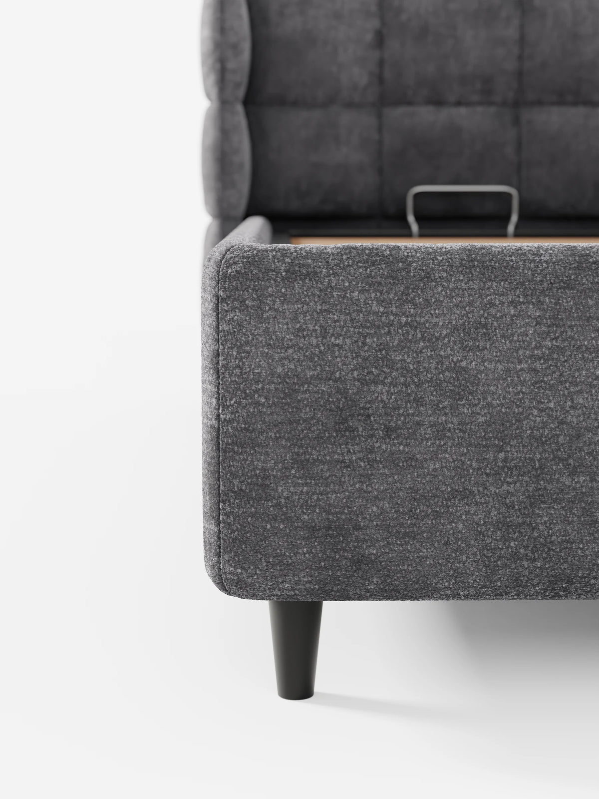 RAGNAR upholstered bed with storage compartment and enveloping capitonné headboard - elegant Oeko-Tex® certified fabric