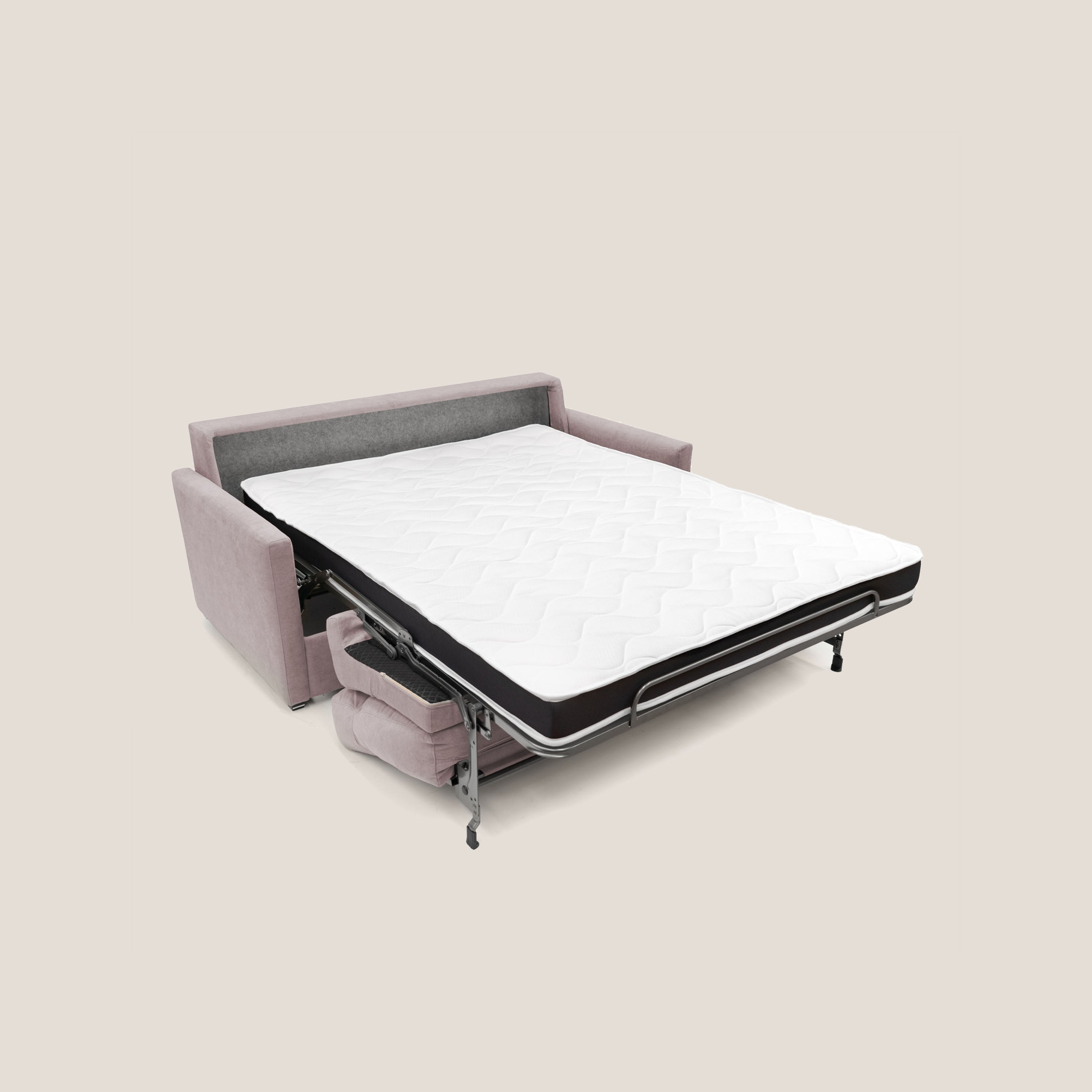 Margot Divano letto matrimoniale con schienale morbido alto in tessuto T02 rosa - divitt.sbs