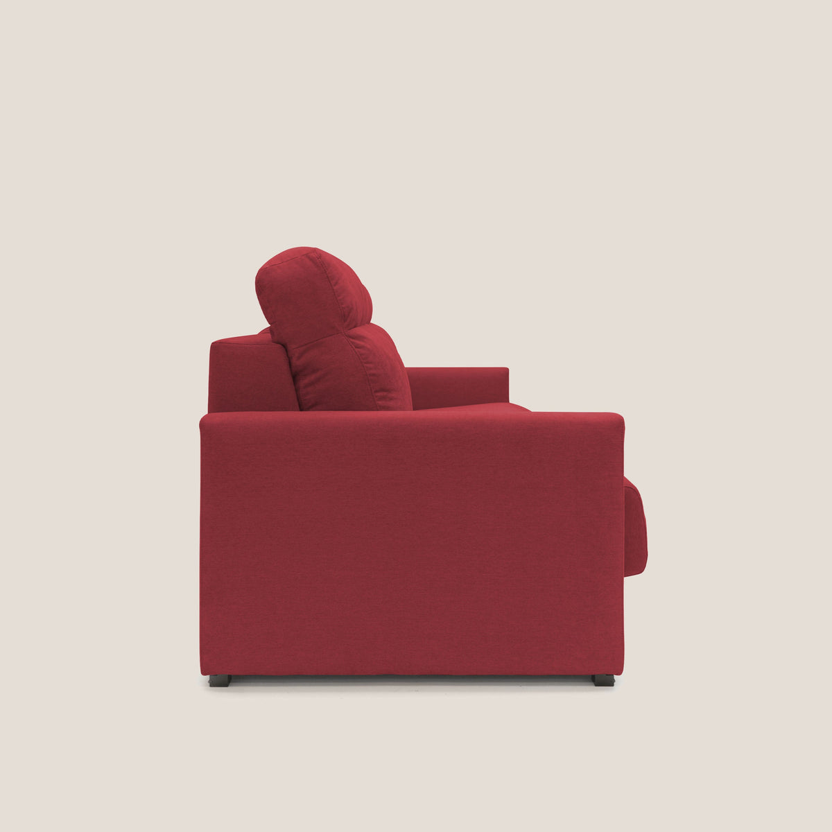 Margot Divano letto matrimoniale con schienale morbido alto in tessuto T02 rosso - divitt.sbs
