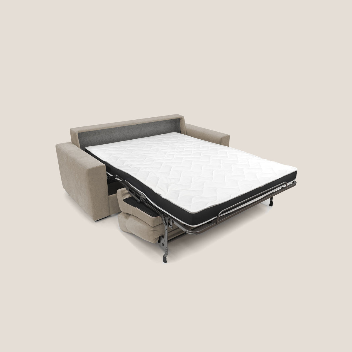 Nikita Divano letto matrimoniale con schienale morbido alto e rivestimento T02 beige - divitt.sbs