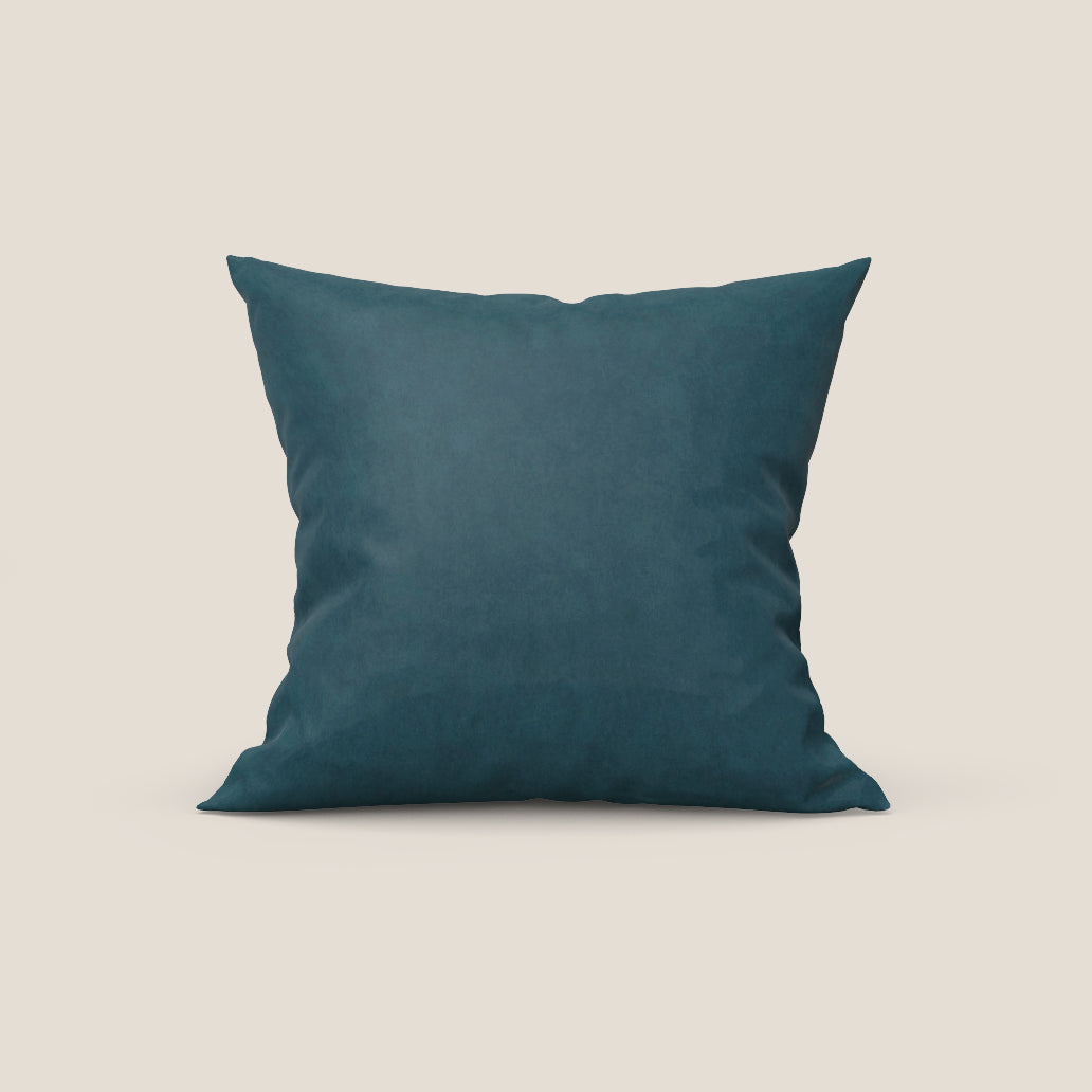 Rotterdam cuscino disponibile in diversi colori realizzato in microfibra effetto velluto raso impermeabile T09 blu - divitt.sbs