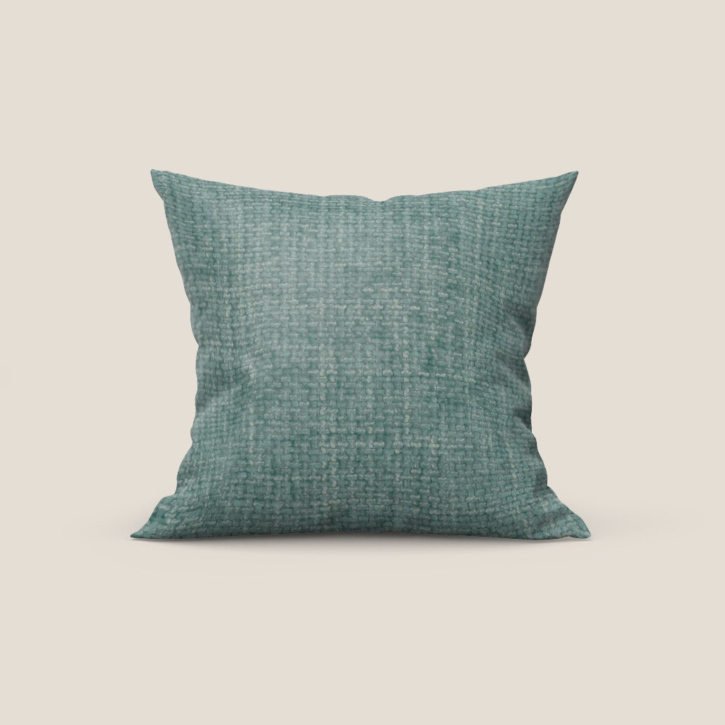 Montana cuscino disponibile in diversi colori realizzato in morbido tessuto a trama grossa impermeabile T10 verde acqua - divitt.sbs
