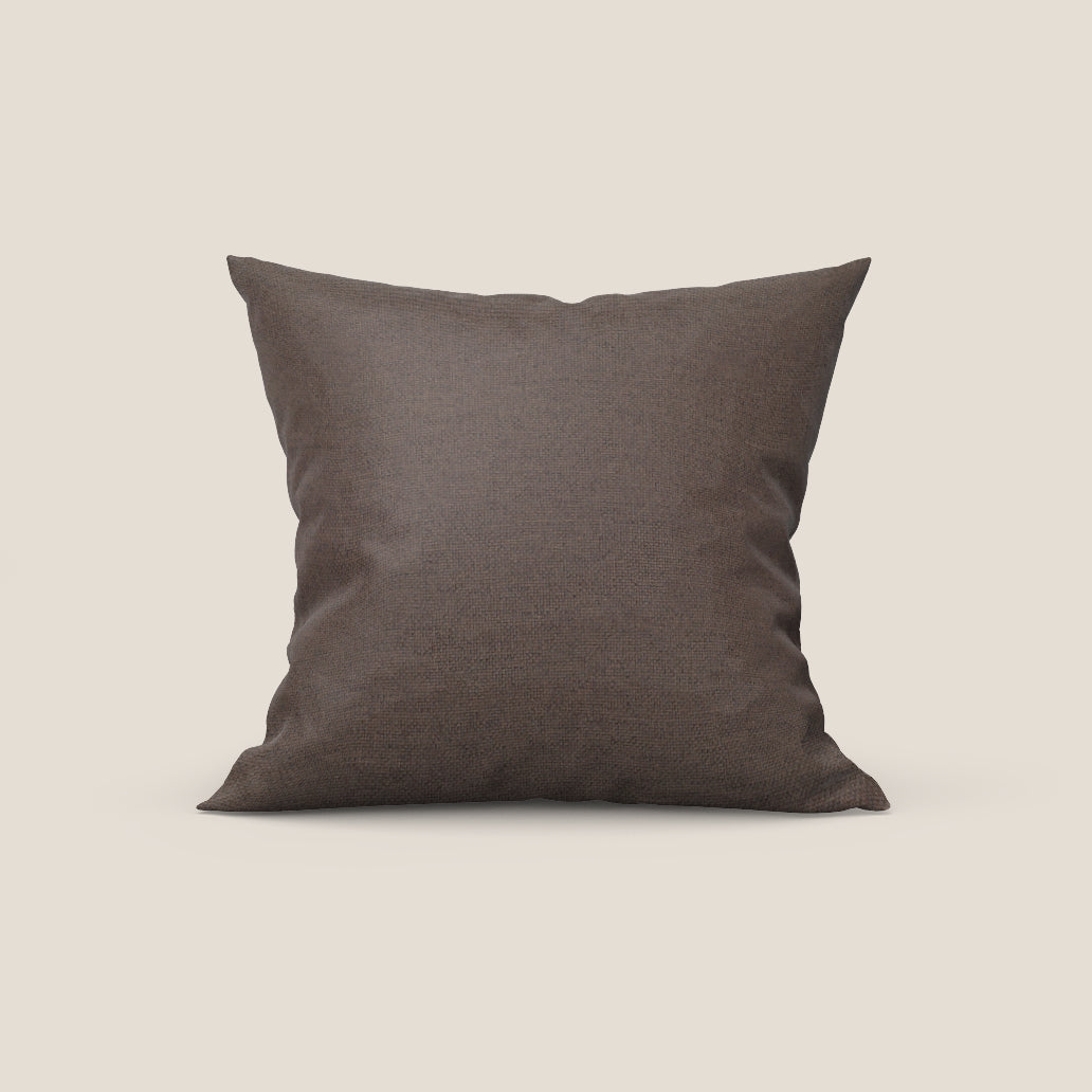 Tobago cuscino disponibile in diversi colori realizzato in tessuto fiammato simil cotone impermeabile T19 marrone - divitt.sbs