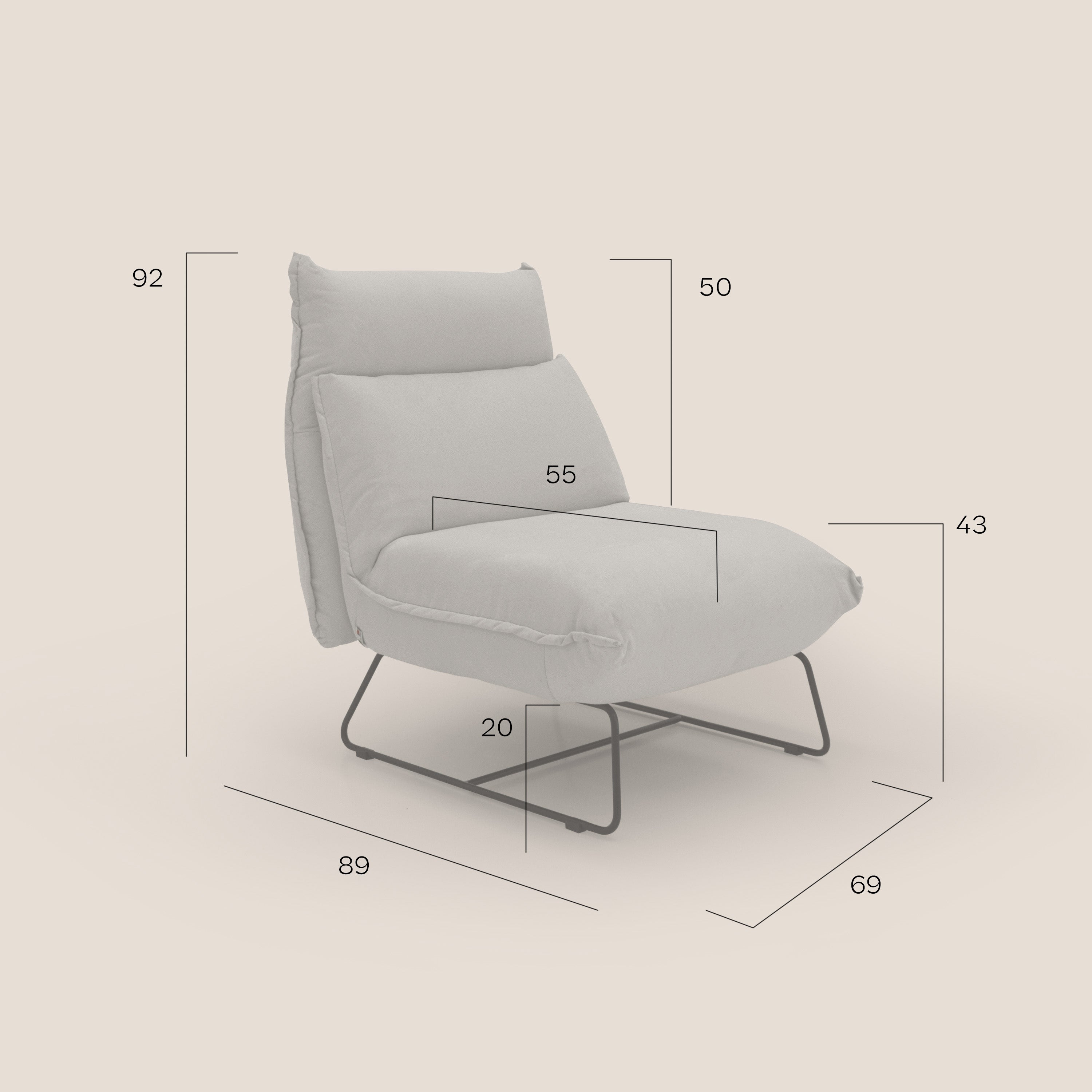Tessa Poltroncina dal design moderno in morbida microfibra smacchiabile T11 grigio - divitt.sbs