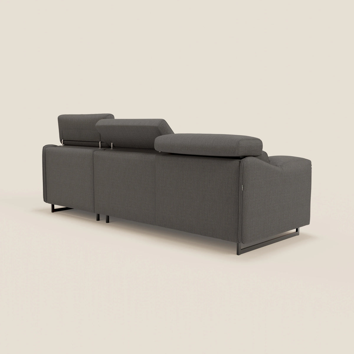 Violetta Divano Letto Angolare con Penisola contenitore, Poggiatesta e Materasso Alto H18 in tessuto impermeabile T13 - divitt.sbs