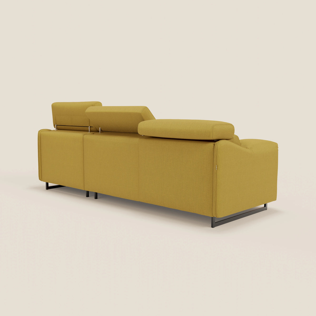 Violetta Divano Letto Angolare con Penisola contenitore, Poggiatesta e Materasso Alto H18 in tessuto impermeabile T13 - divitt.sbs
