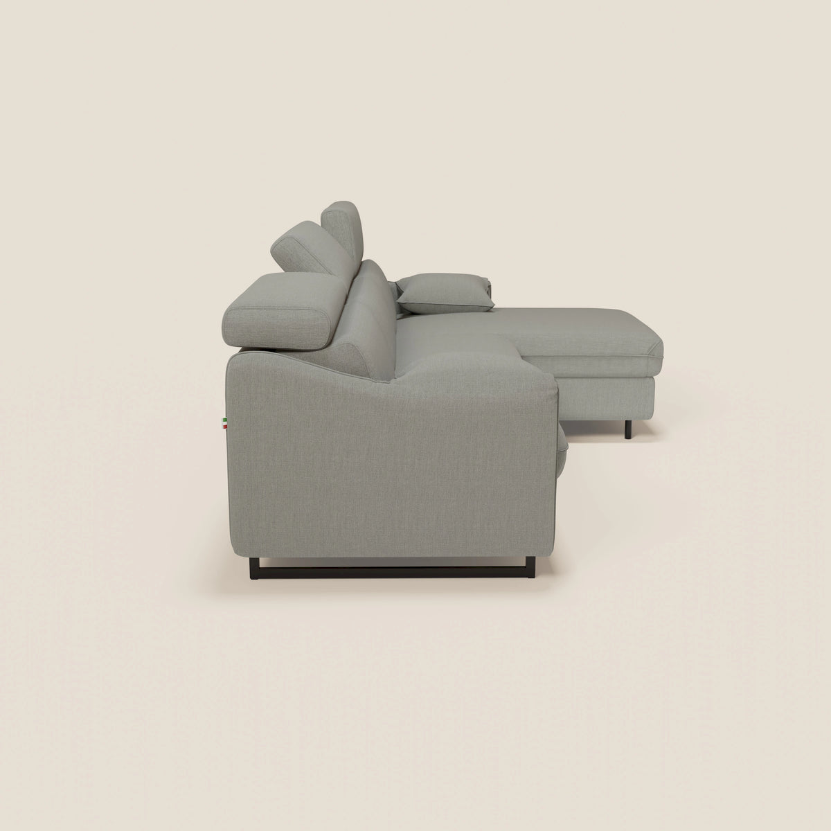 Violetta Divano Letto Angolare con Penisola contenitore, Poggiatesta e Materasso Alto H18 in tessuto impermeabile T13 - divitt.sbs