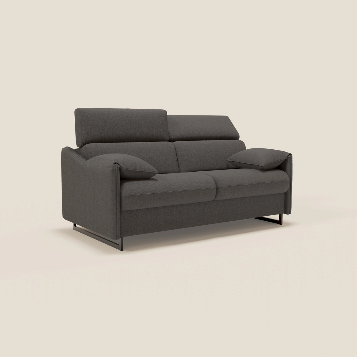 Violetta divano letto materasso H18 cm - poggiatesta reclinabili e braccioli mobili in tessuto impermeabile T13 - divitt.sbs