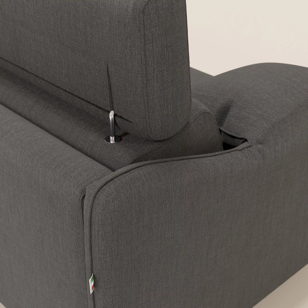 Violetta divano letto materasso H18 cm - poggiatesta reclinabili e braccioli mobili in tessuto impermeabile T13 - divitt.sbs