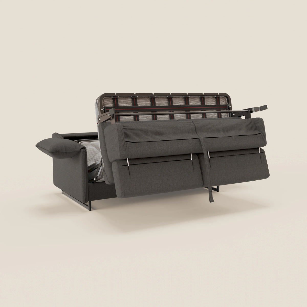 Violetta divano letto materasso H18 cm - poggiatesta reclinabili e braccioli mobili in tessuto impermeabile T13 - divitt.sbs