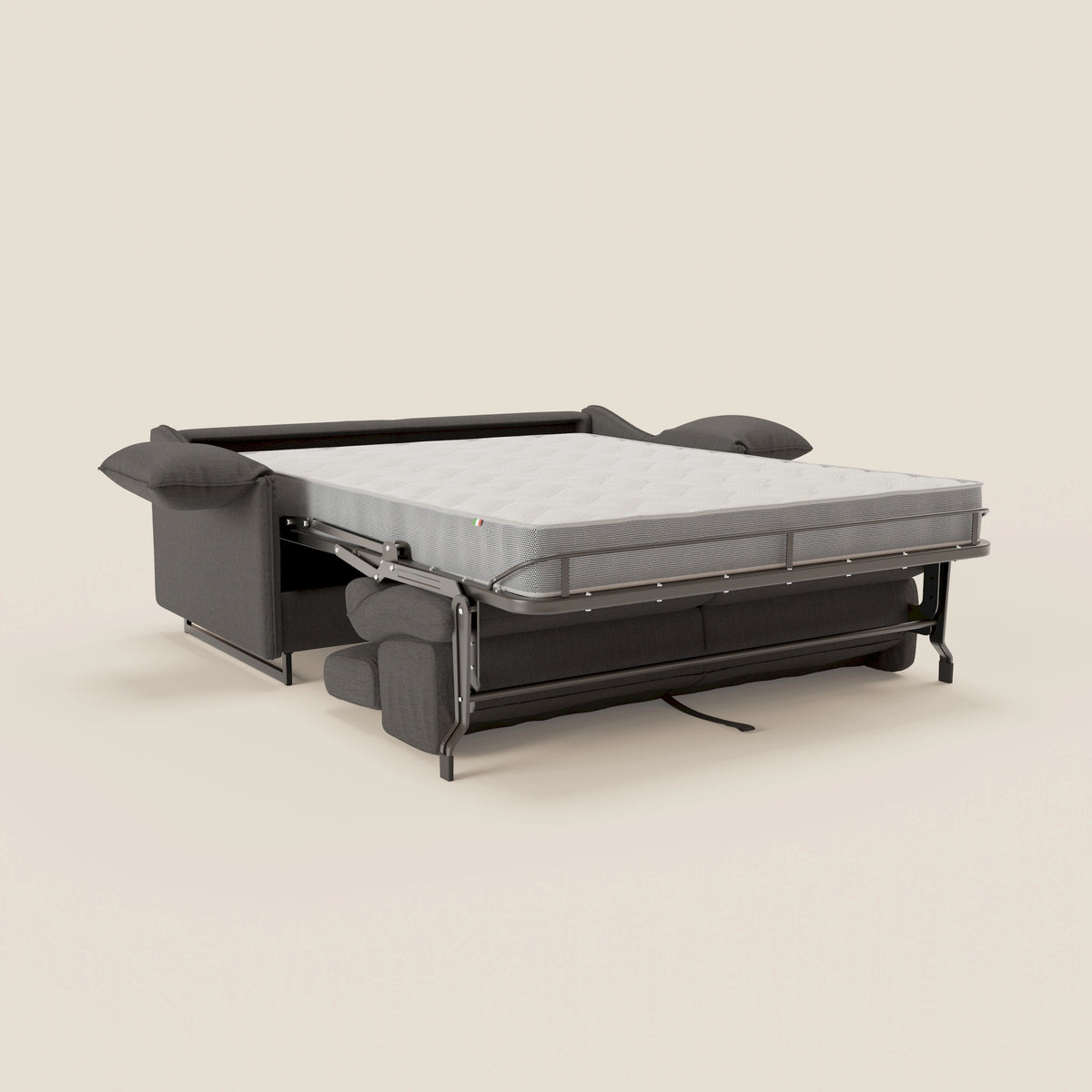 Violetta divano letto materasso H18 cm - poggiatesta reclinabili e braccioli mobili in tessuto impermeabile T13 - divitt.sbs