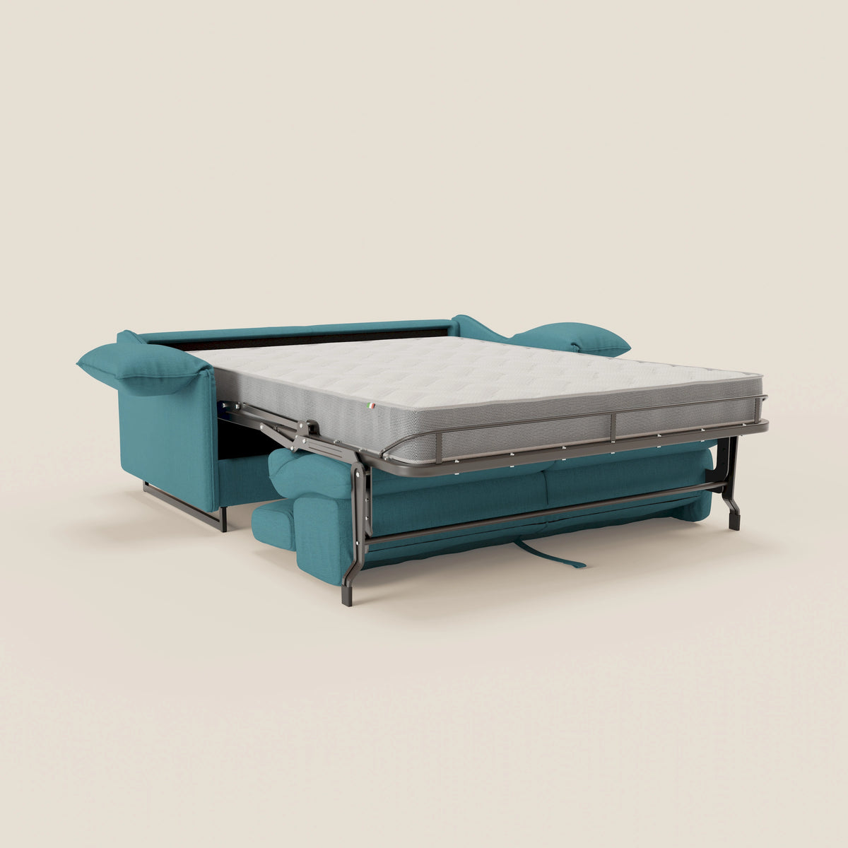 Violetta divano letto materasso H18 cm - poggiatesta reclinabili e braccioli mobili in tessuto impermeabile T13 - divitt.sbs