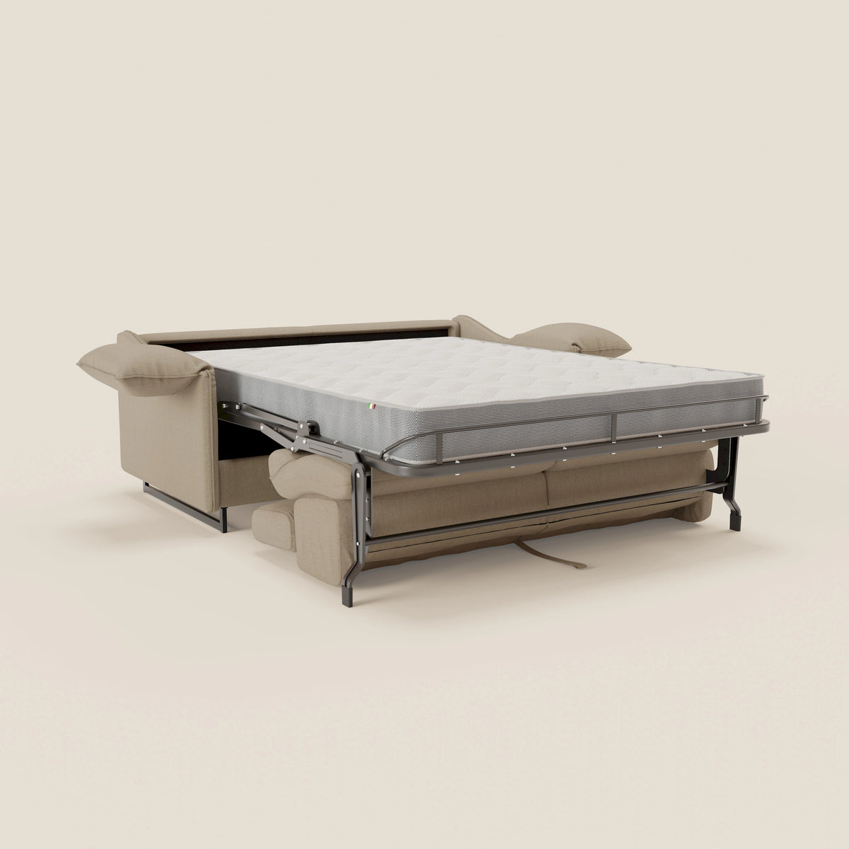 Violetta divano letto materasso H18 cm - poggiatesta reclinabili e braccioli mobili in tessuto impermeabile T13 - divitt.sbs