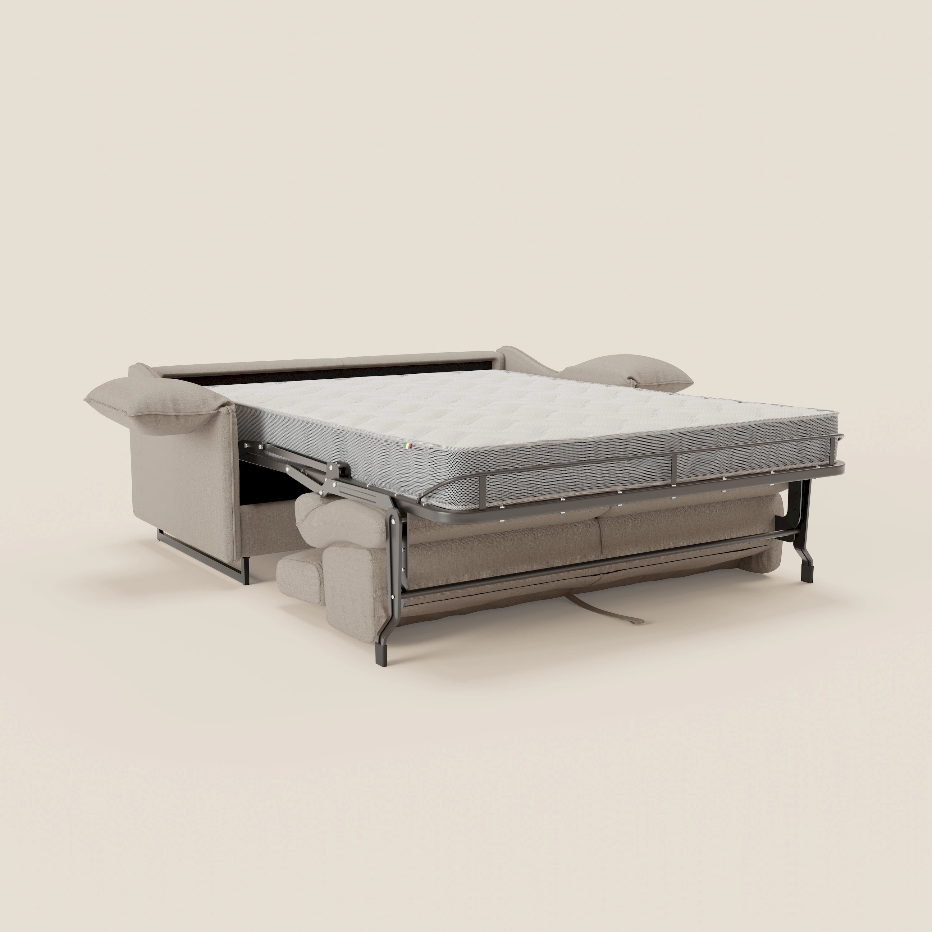 Violetta divano letto materasso H18 cm - poggiatesta reclinabili e braccioli mobili in tessuto impermeabile T13 - divitt.sbs