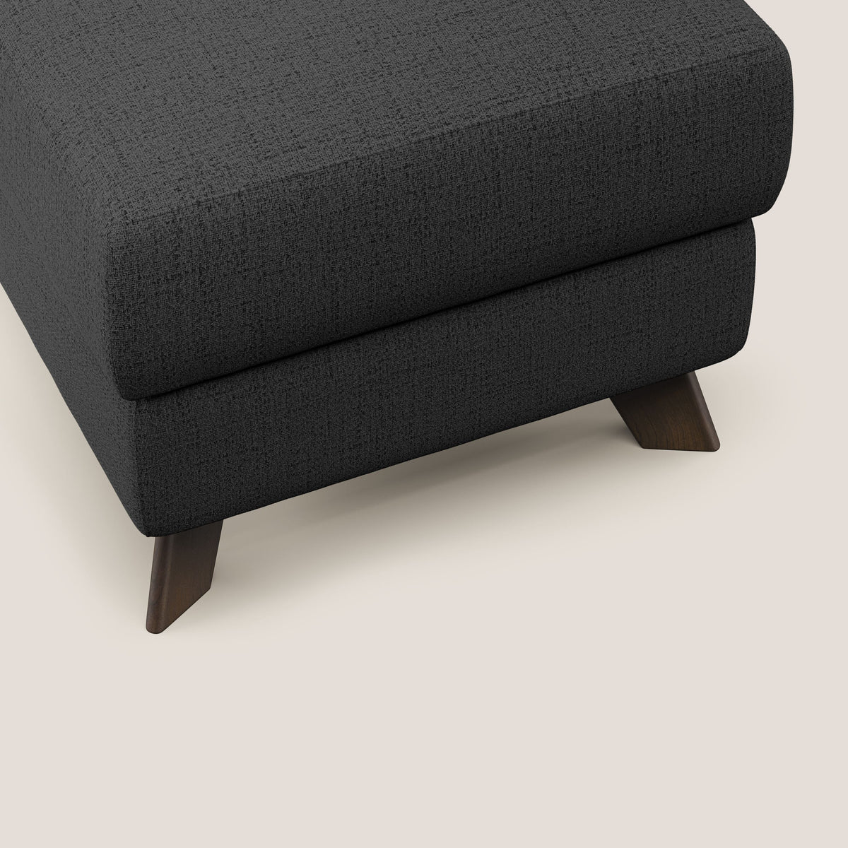 Moon Pouf contenitore e piedini alti in tessuto morbido impermeabile fiammato T03 antracite - divitt.sbs