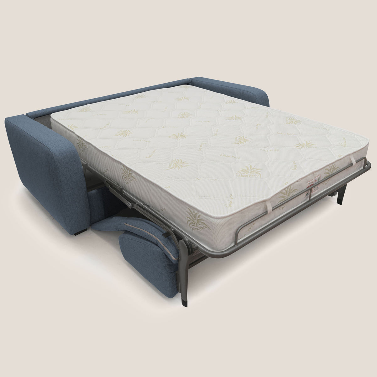 Duna Divano letto matrimoniale con materasso 20 cm in tessuto impermeabile T03 blu - divitt.sbs