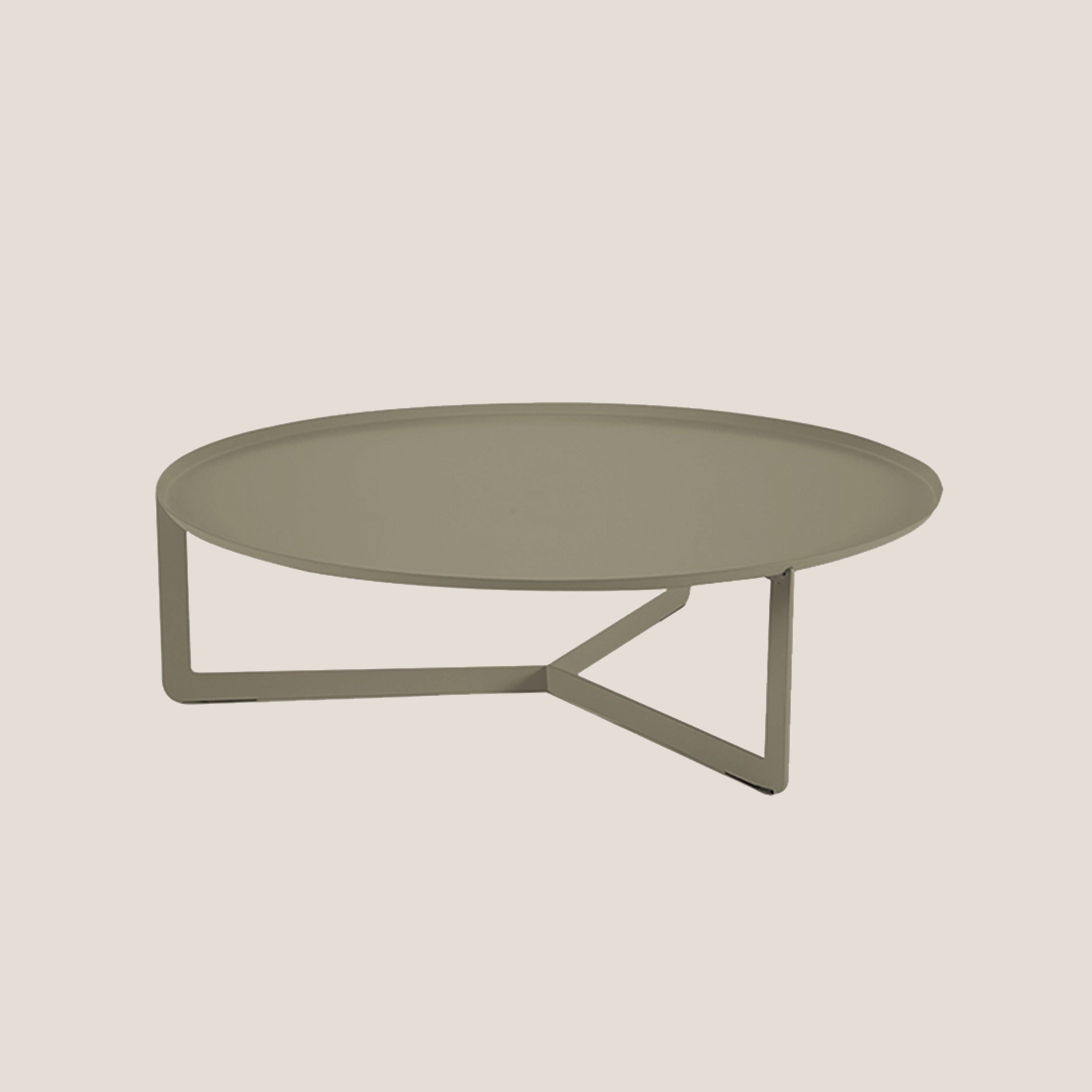 Round tavolino basso rotondo da salotto in metallo h23 cm fango - divitt.sbs