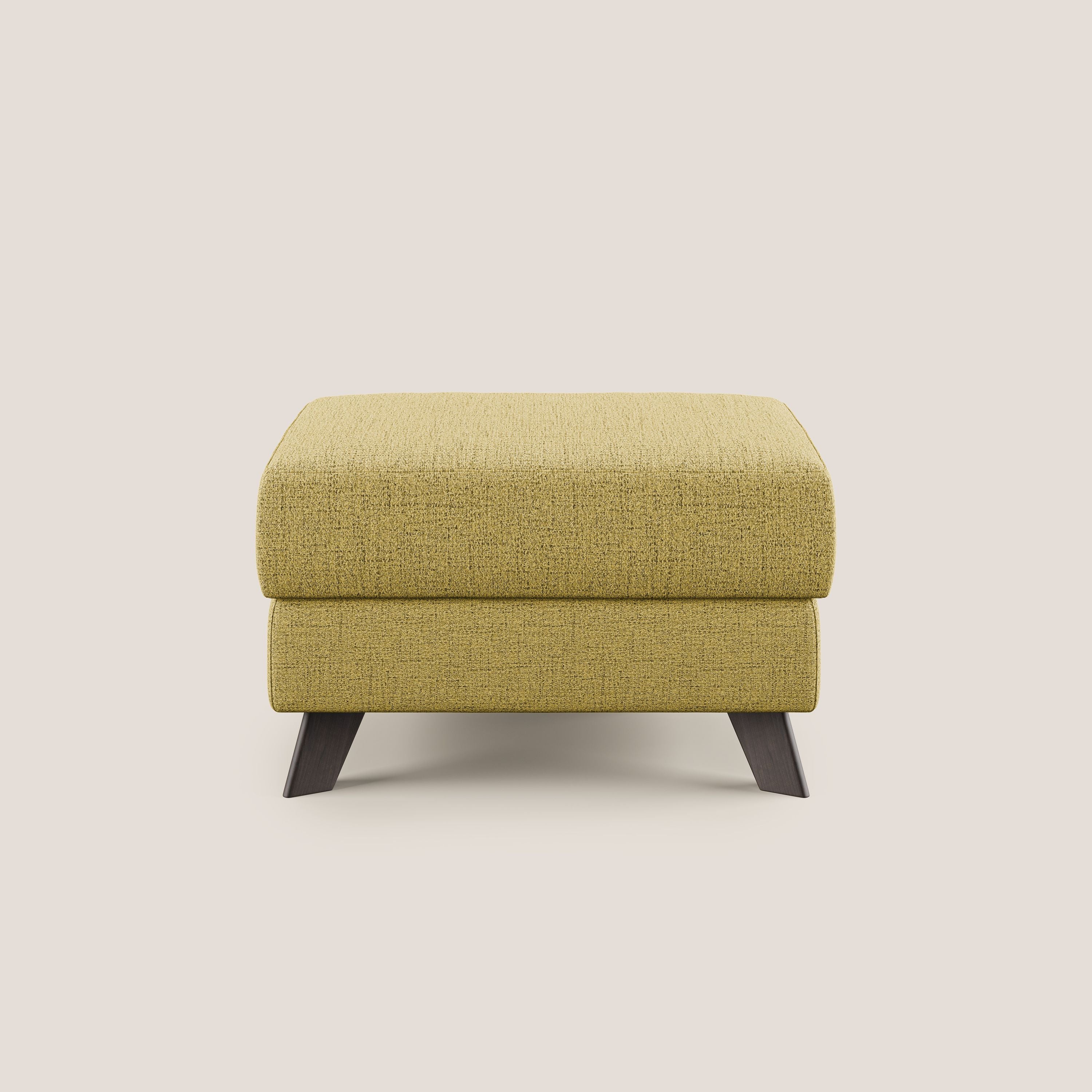 Moon Pouf contenitore e piedini alti in tessuto morbido impermeabile fiammato T03 giallo - divitt.sbs