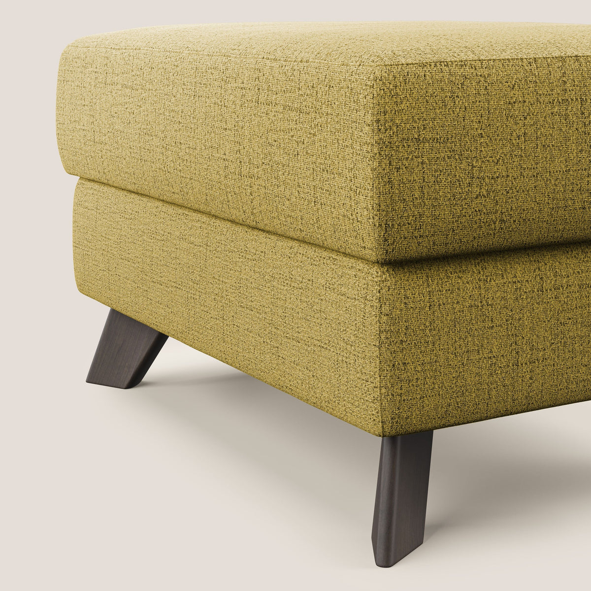 Moon Pouf contenitore e piedini alti in tessuto morbido impermeabile fiammato T03 giallo - divitt.sbs
