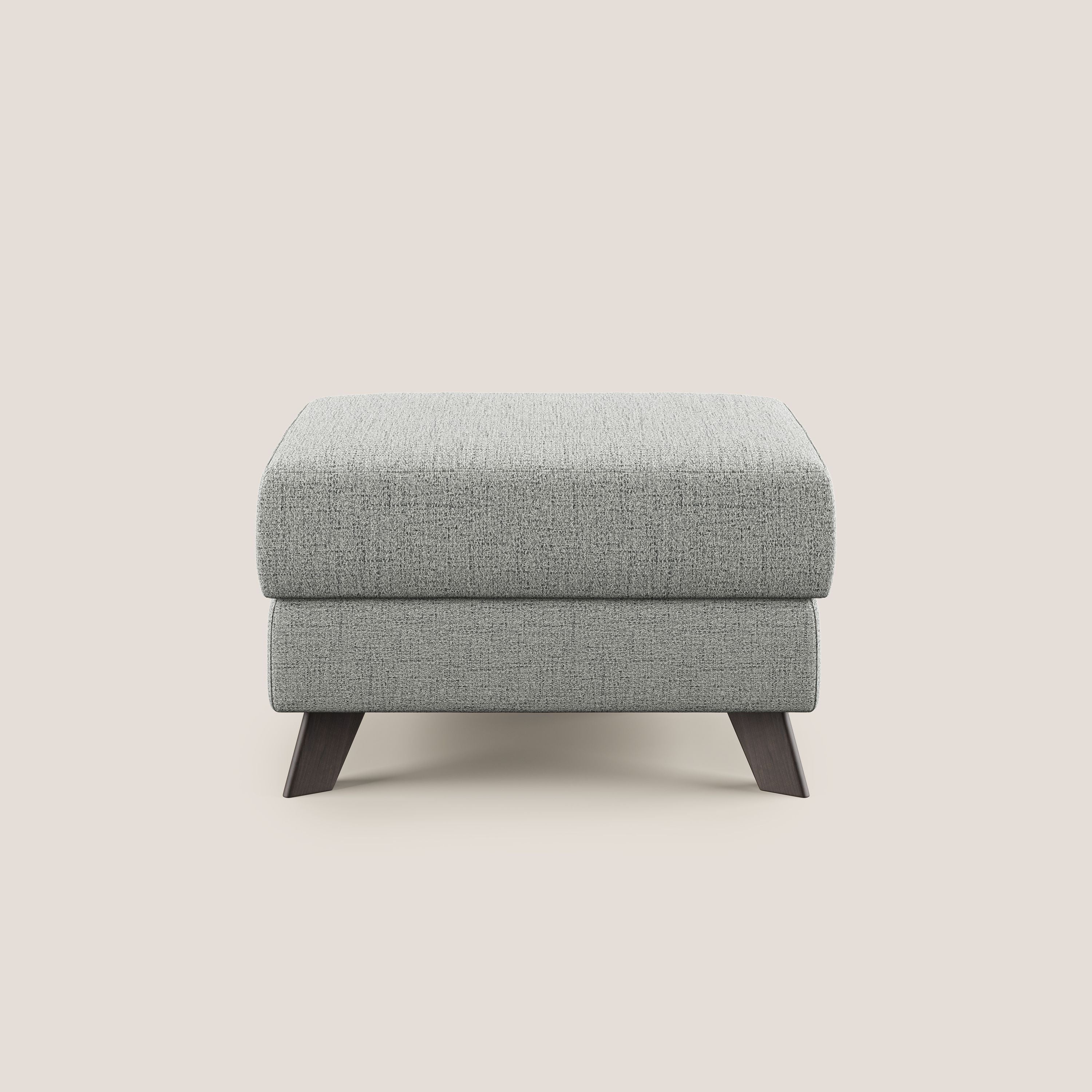Moon Pouf contenitore e piedini alti in tessuto morbido impermeabile fiammato T03 grigio chiaro - divitt.sbs