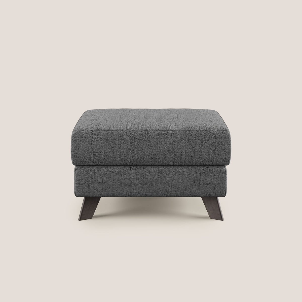 Moon Pouf contenitore e piedini alti in tessuto morbido impermeabile fiammato T03 grigio - divitt.sbs