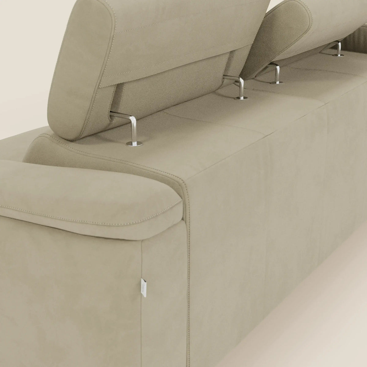 Arcos Divano con penisola - piedini alti e poggiatesta reclinabili in microfibra impermeabile T11 - divitt.sbs