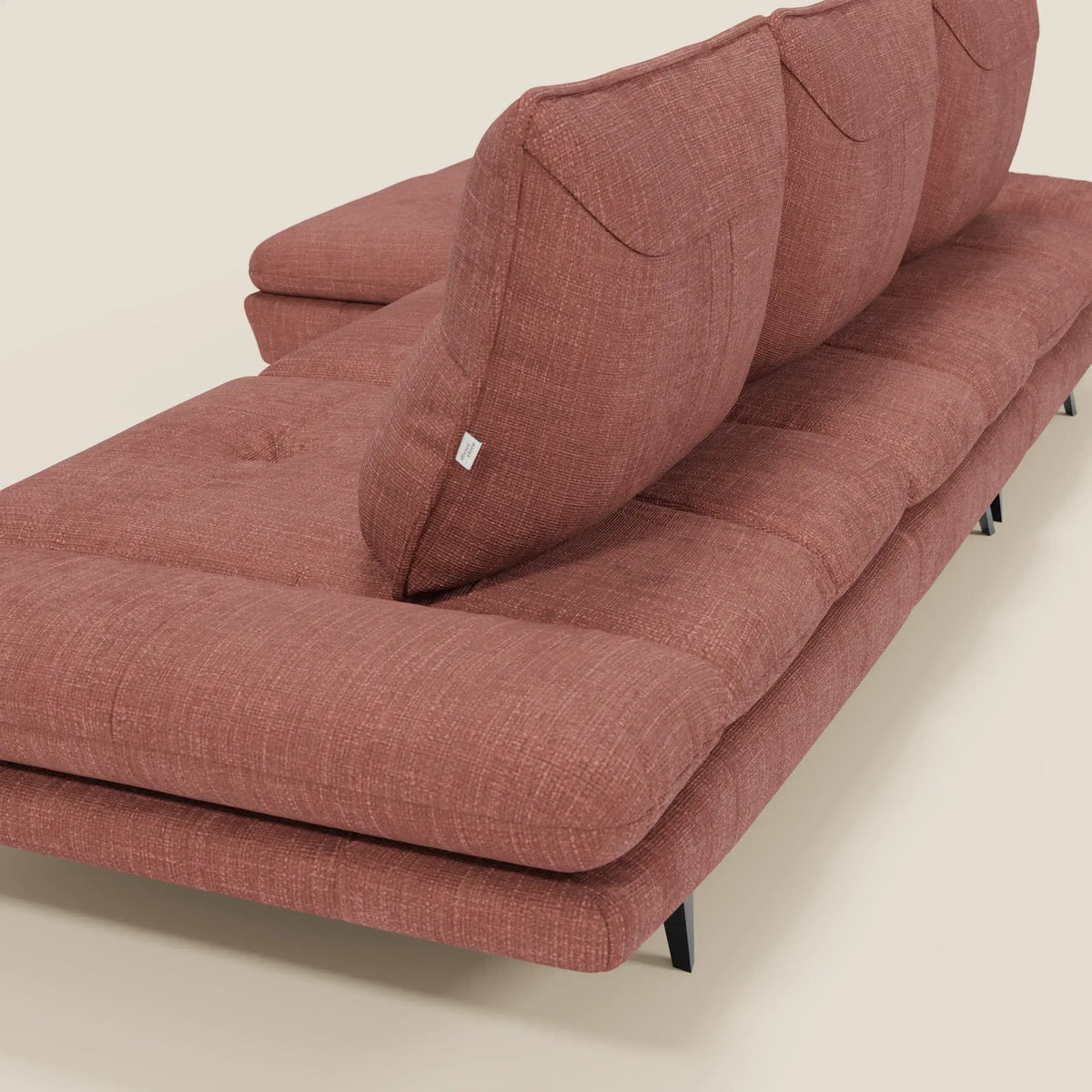Ardex Divano con penisola - schienali traslanti e braccioli regolabili in elegante tessuto impermeabile T06 - divitt.sbs