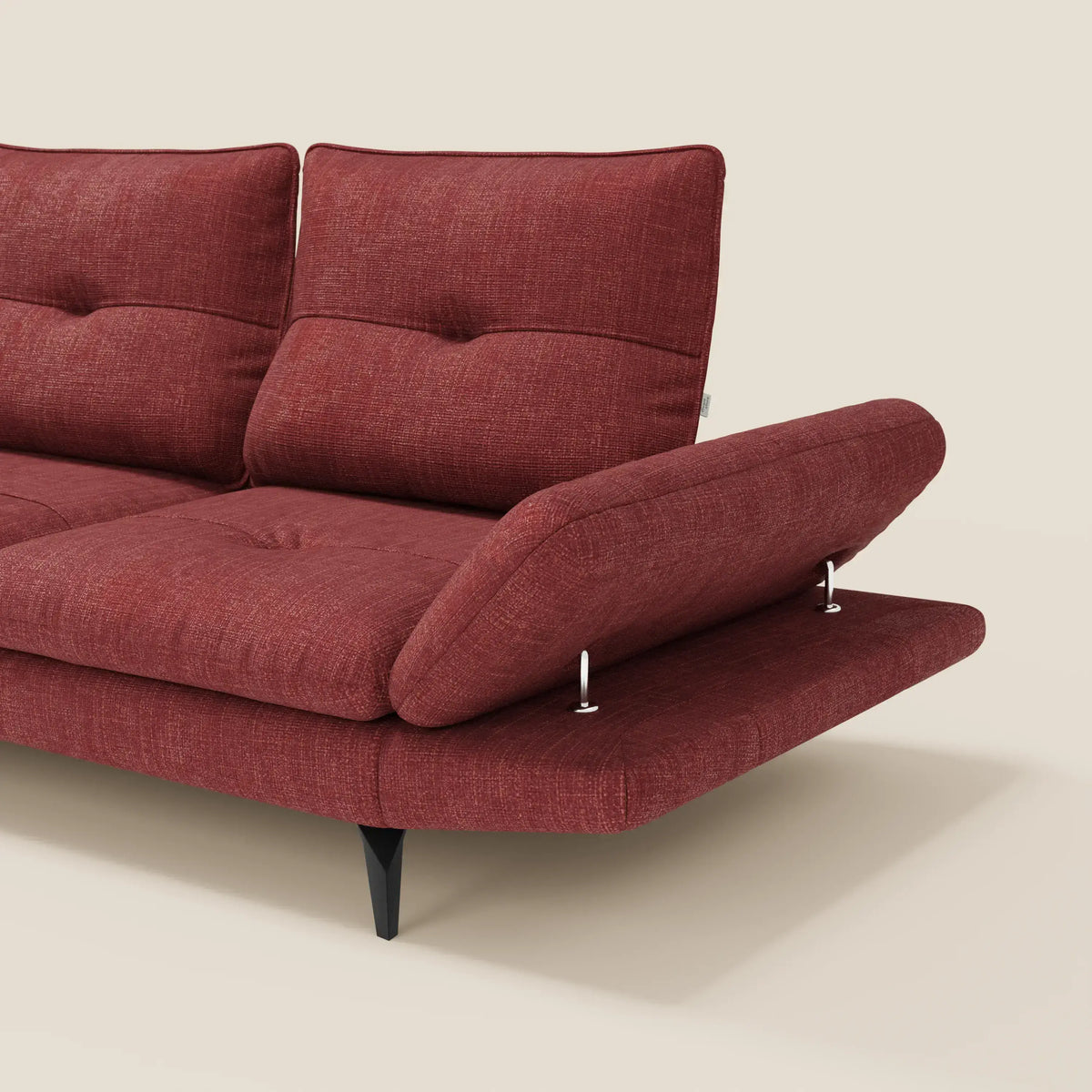 Ardex Divano Angolare - schienali traslanti e bracciolo regolabile in elegante tessuto impermeabile T06 - divitt.sbs