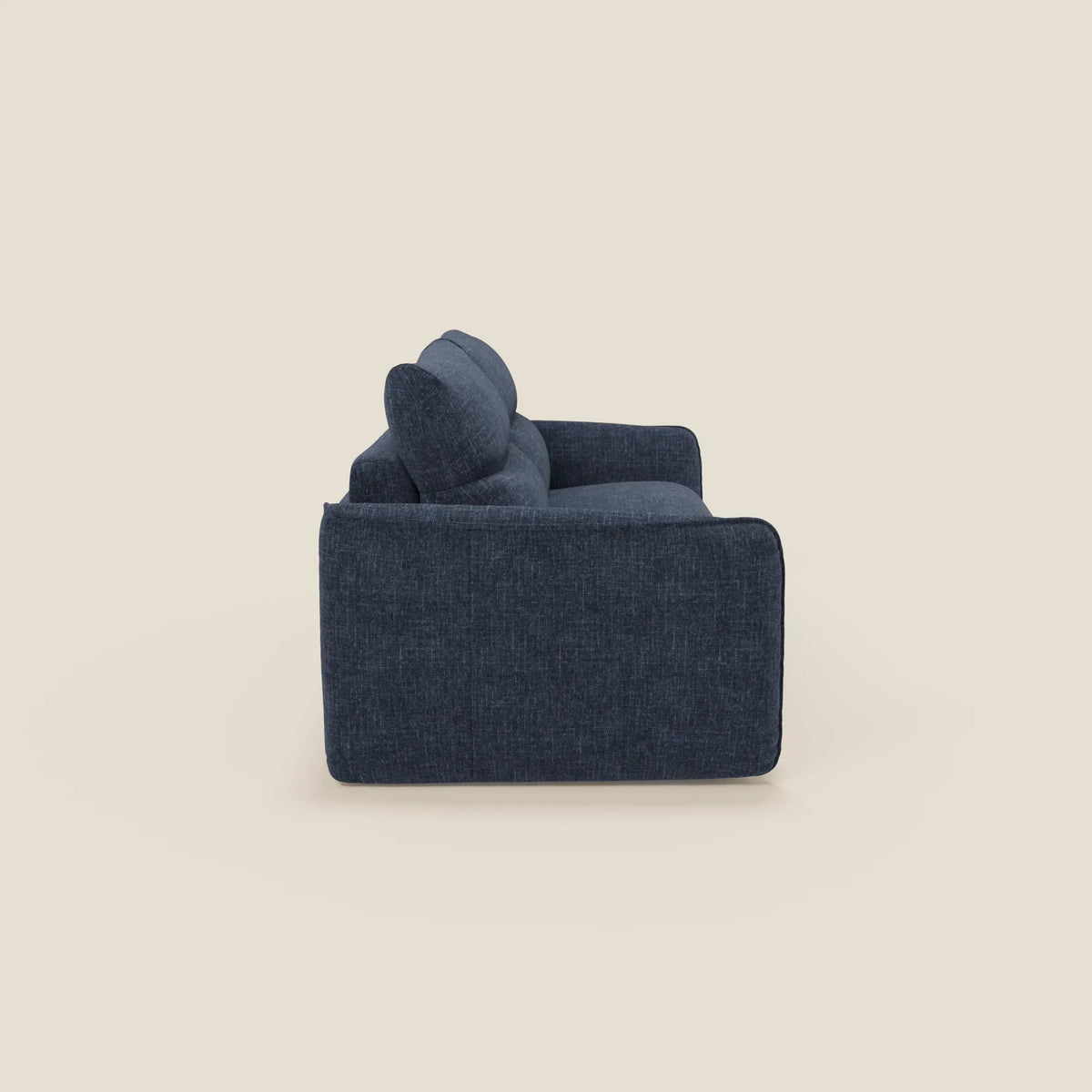 Elios Divano letto con morbidi cuscini spalliera in tessuto smacchiabile T24 blu notte - divitt.sbs