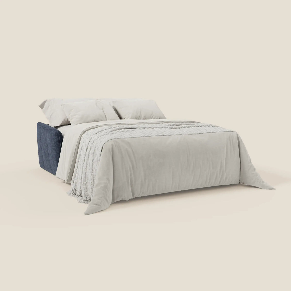 Elios Divano letto con morbidi cuscini spalliera in tessuto smacchiabile T24 blu notte - divitt.sbs