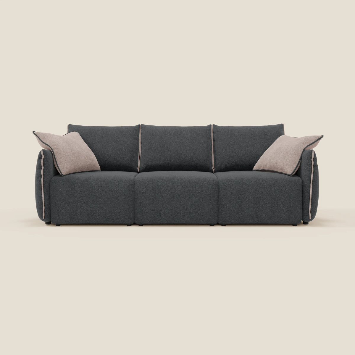 Flexar divano con 3 sedute allungabili schienale in piuma d'oca in bouclé impermeabile T07 - divitt.sbs