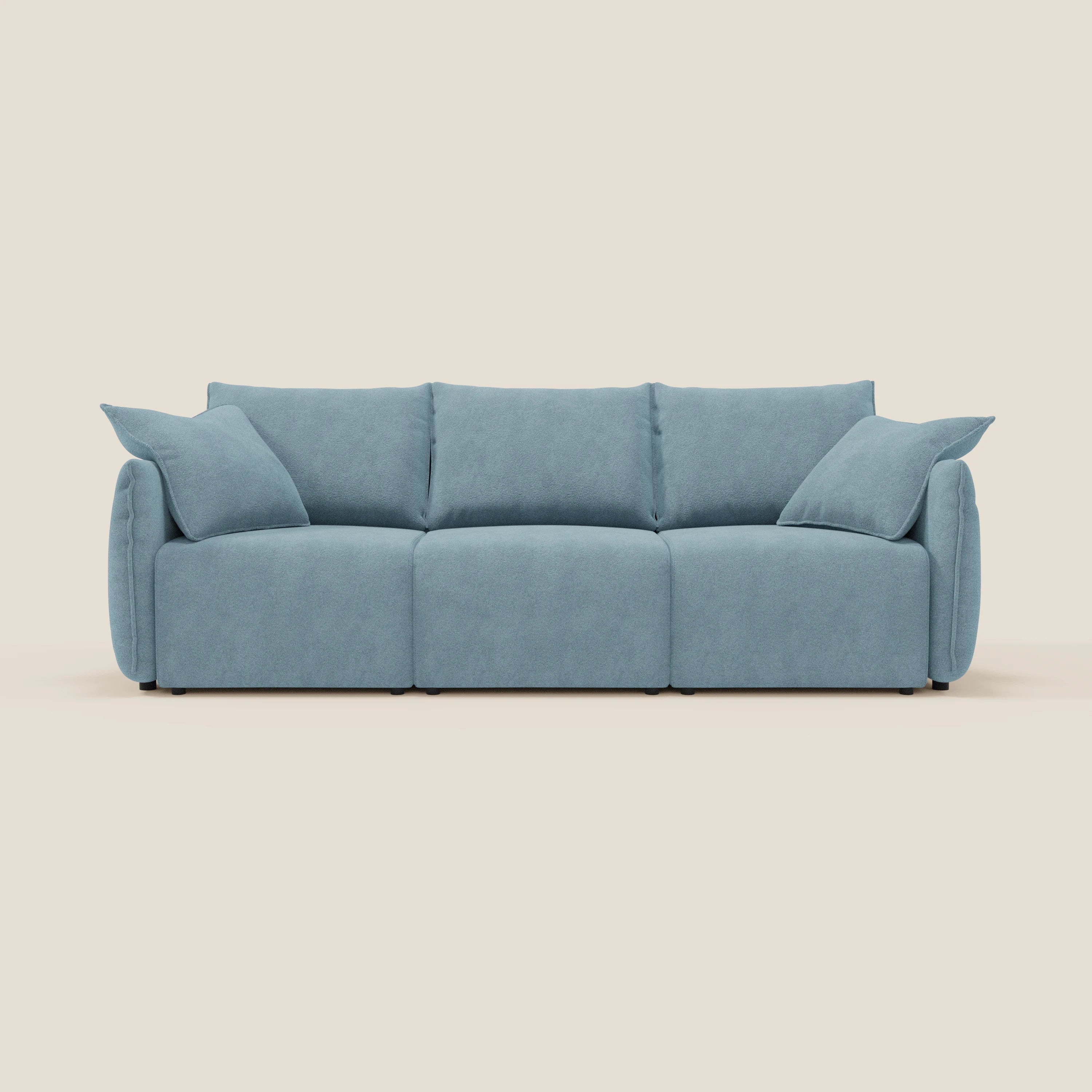 Flexar divano con 3 sedute allungabili schienale in piuma d'oca in bouclé impermeabile T07 - divitt.sbs