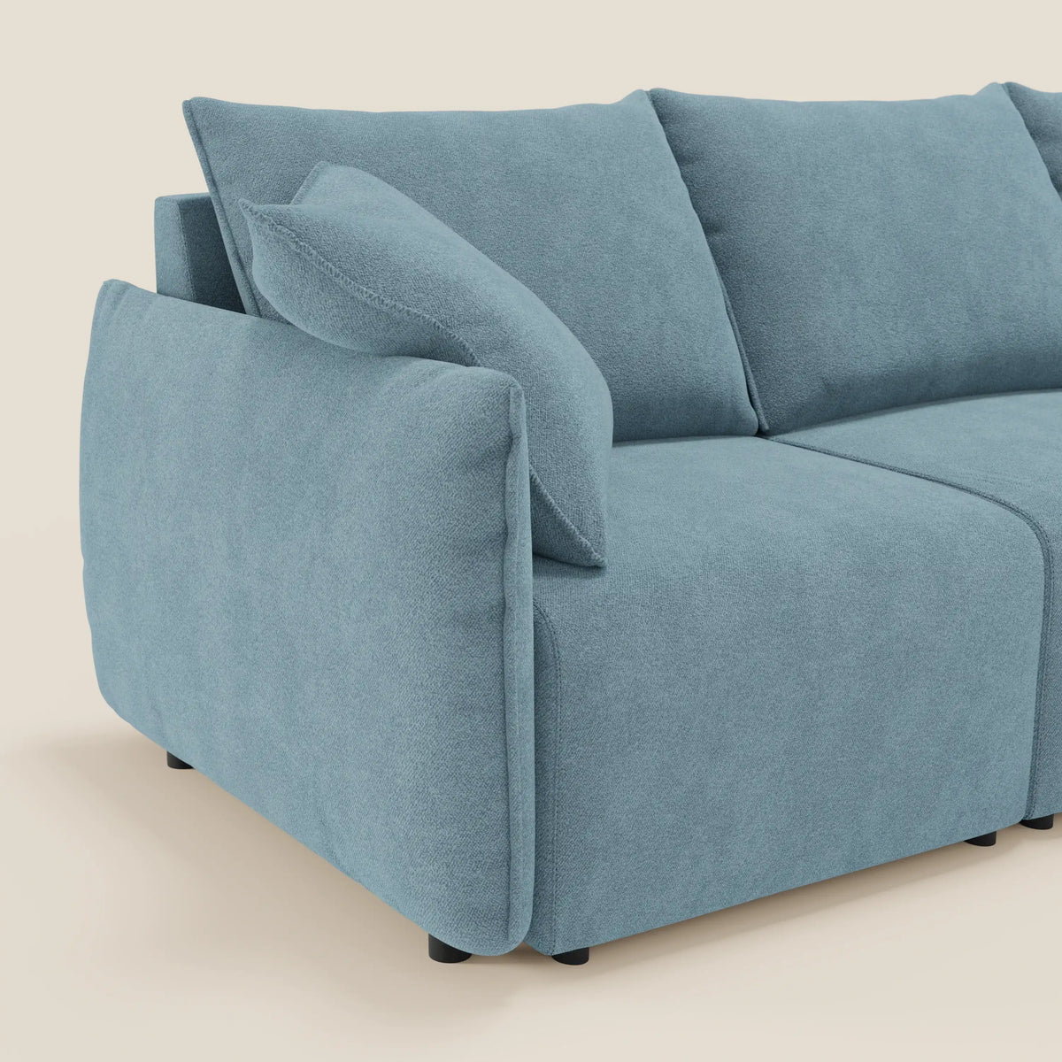 Flexar divano con 3 sedute allungabili schienale in piuma d'oca in bouclé impermeabile T07 - divitt.sbs